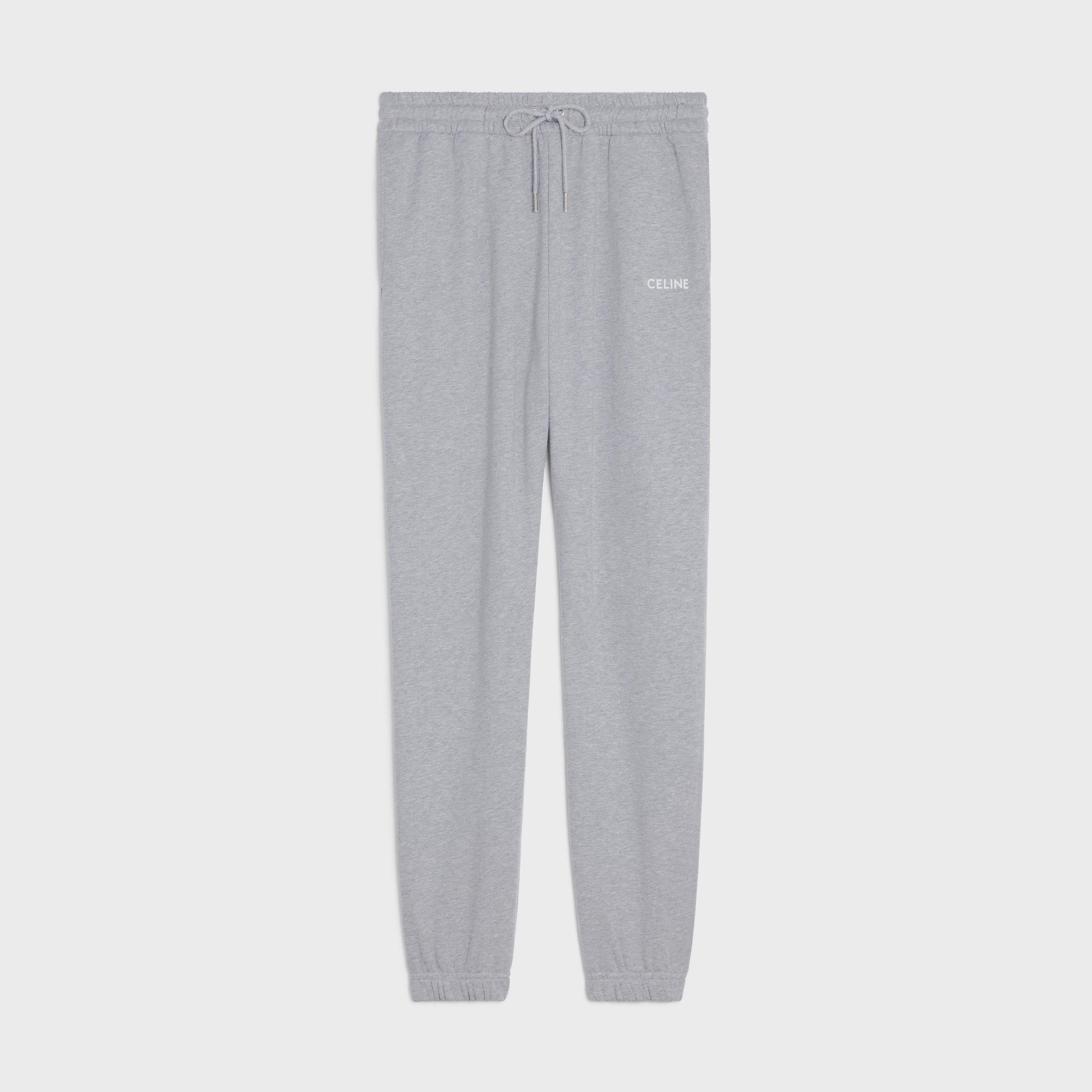 Celine o1bcso1str0924 Cotton Fleece Joggers Embroidery in Grey Size 24" / US 00 / IT 34 - 1 Thumbnail