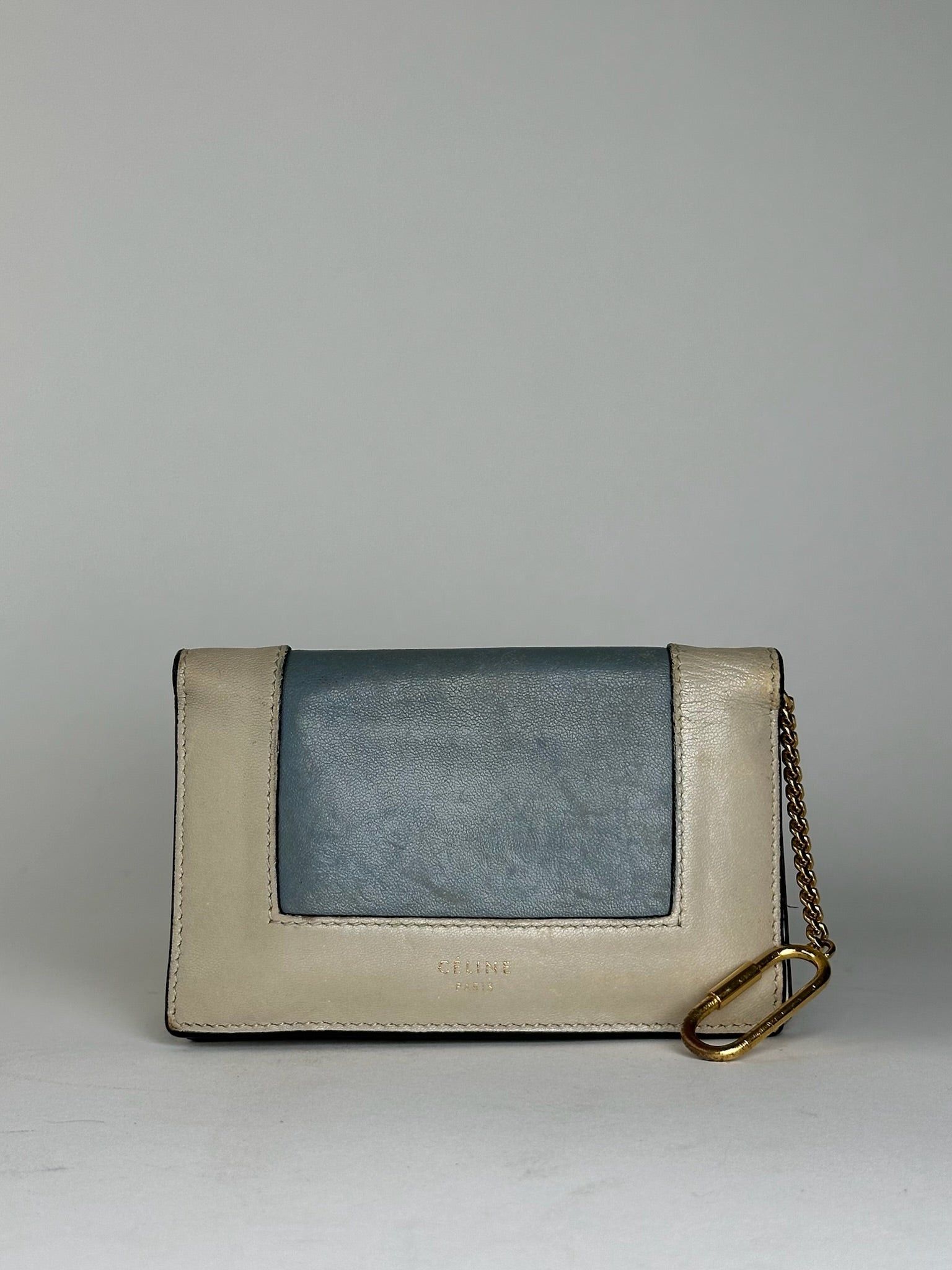 Celine Vintage Paris Keychain Leather Wallet Blue white Size ONE SIZE - 1 Thumbnail