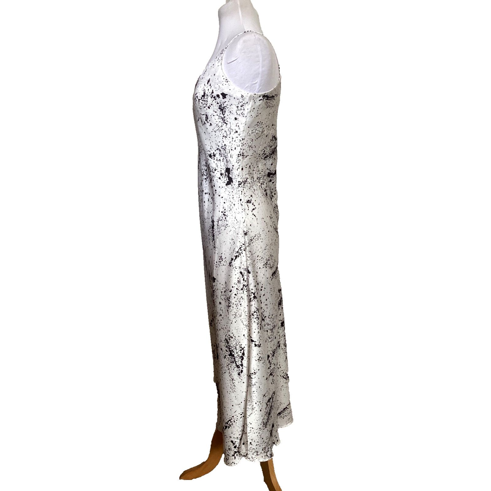 Theory THEORY WHITE & BLACK SPLATTER SILKY SLIP DRESS NIGHTIE SZ M Size M / US 6-8 / IT 42-44 - 2 Thumbnail