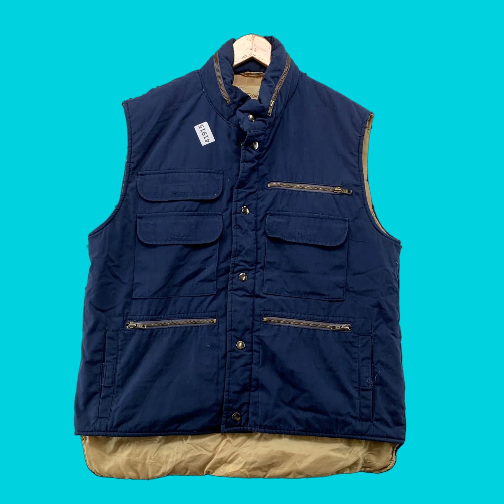 Sears VINTAGE Sears Fieldmasters Puffer Vest Men LT Large Tall Blue Pockets Utility Size US L / EU 52-54 / 3 - 1 Thumbnail