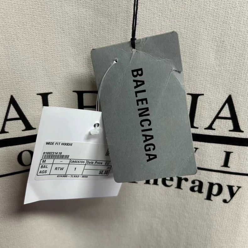 Balenciaga Balenciaga Balenciaga Beige Logo Hoodie-2506 Size US M / EU 48-50 / 2 - 6 Thumbnail