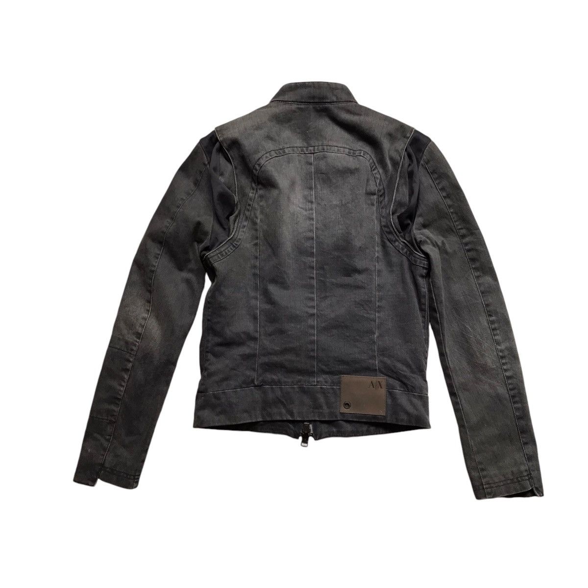 Armani Exchange VINTAGE ARMANI EXCHANGE RACING BIKER DENIM JACKET Size US XS / EU 42 / 0 - 7 Thumbnail