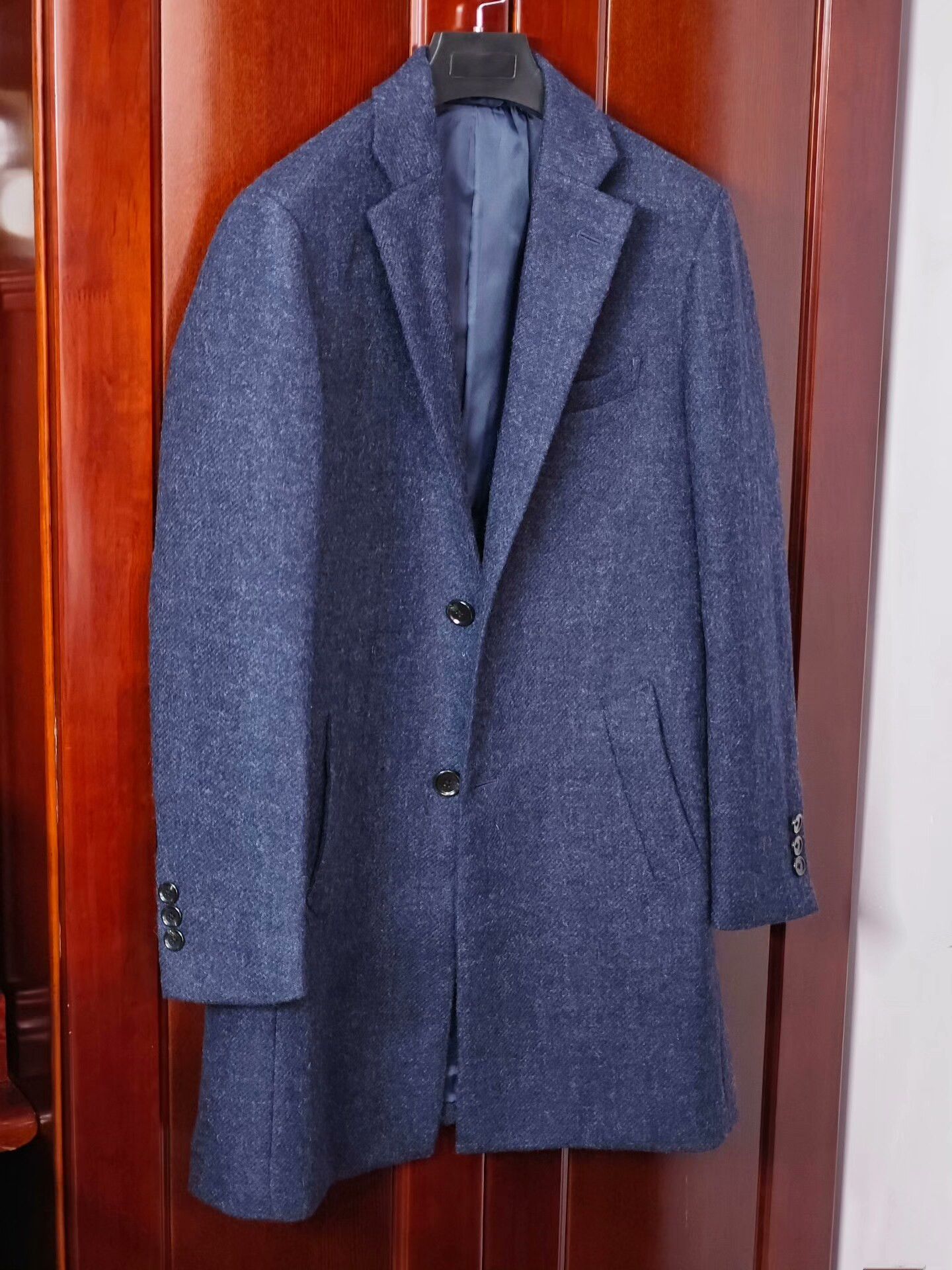 Japanese Brand Mallalieus Blue Wool Casual Coat Size US M / EU 48-50 / 2 - 1 Thumbnail