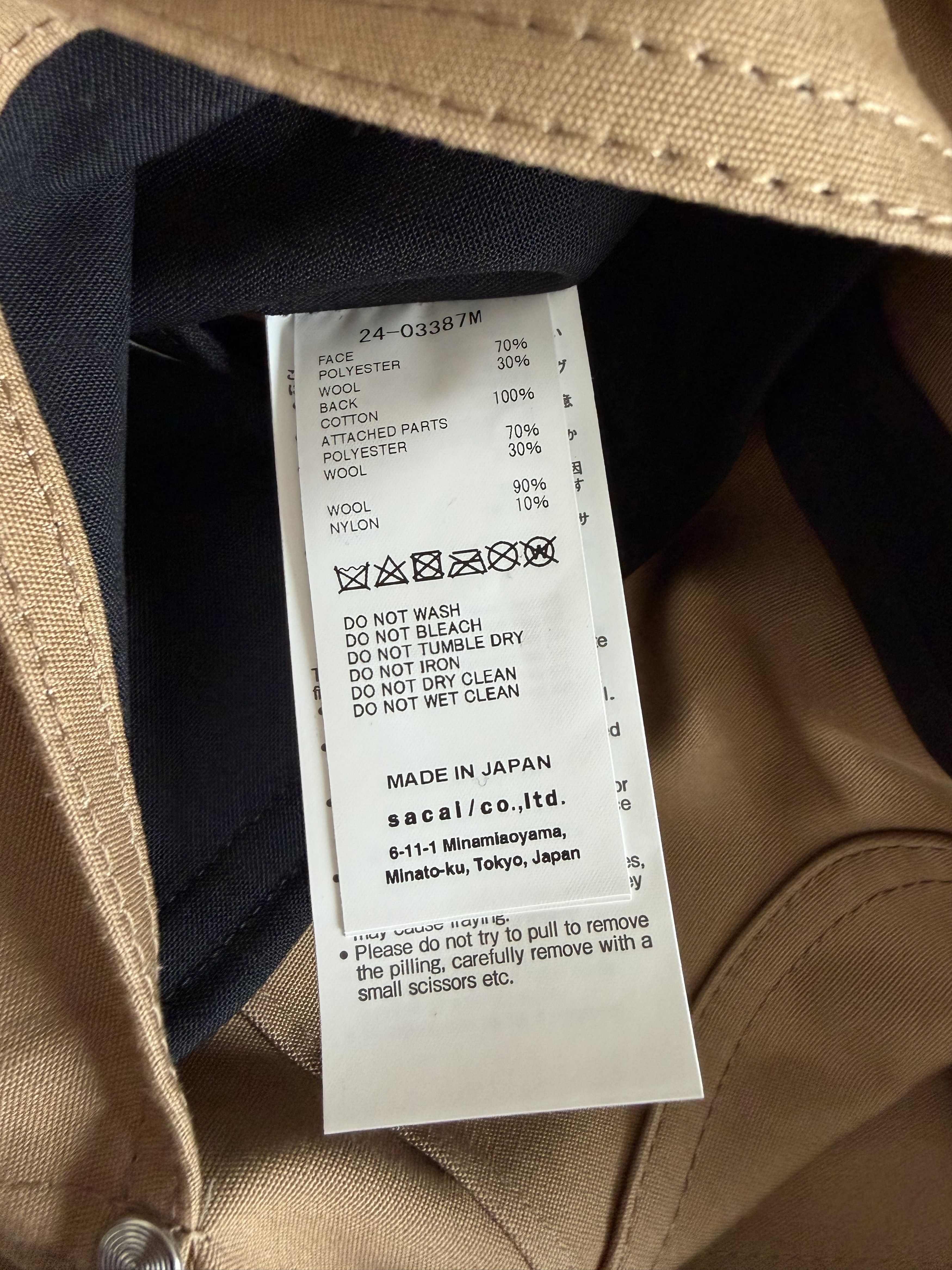 Carhartt Wip × Sacai Sacai Carhartt WIP Suiting Bonding Jacket in Black Size US XL / EU 56 / 4 - 10 Thumbnail
