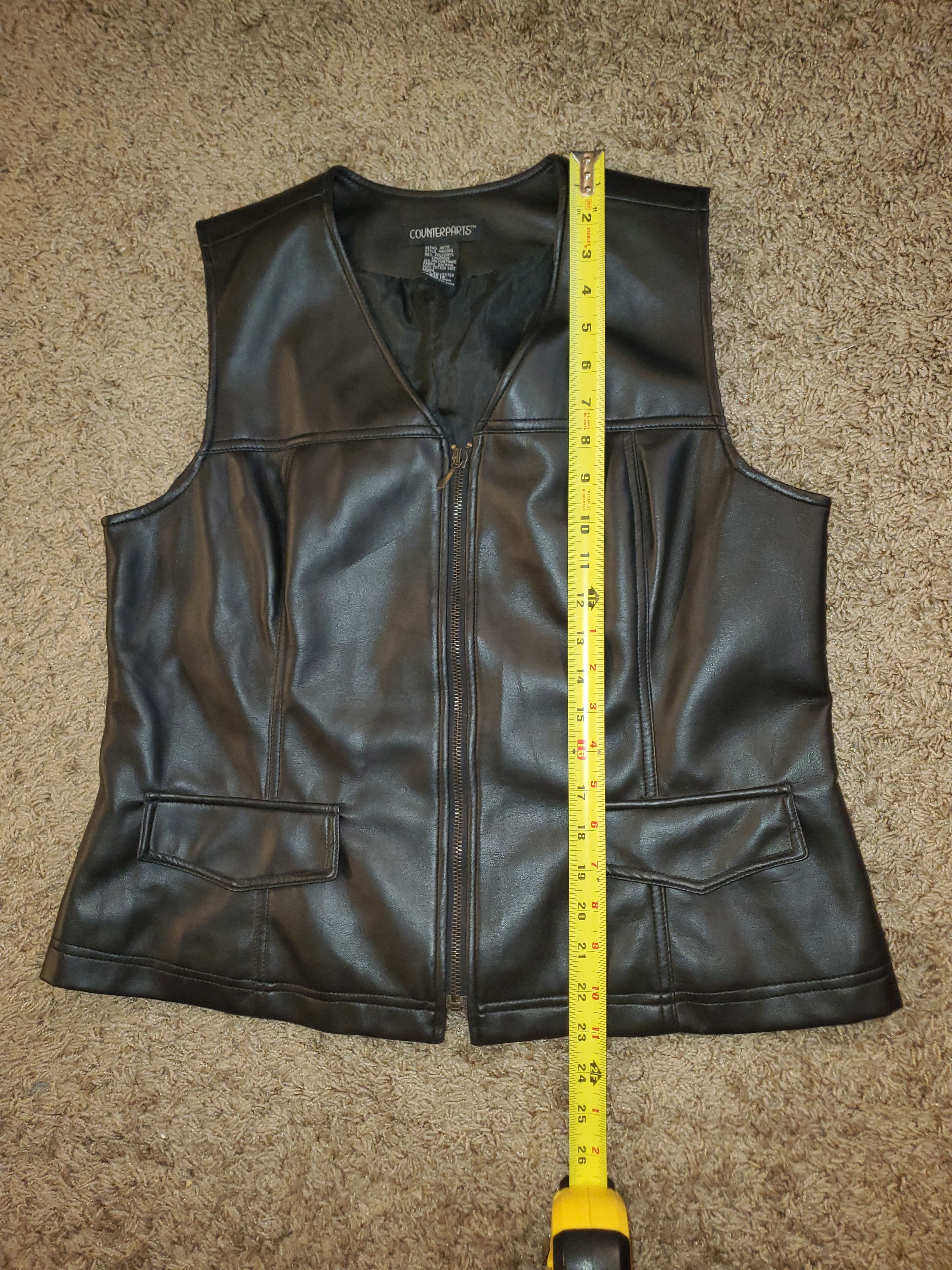 Other Women's black faux leather zip-up vest (size 14) Size L / US 10 / IT 46 - 6 Thumbnail
