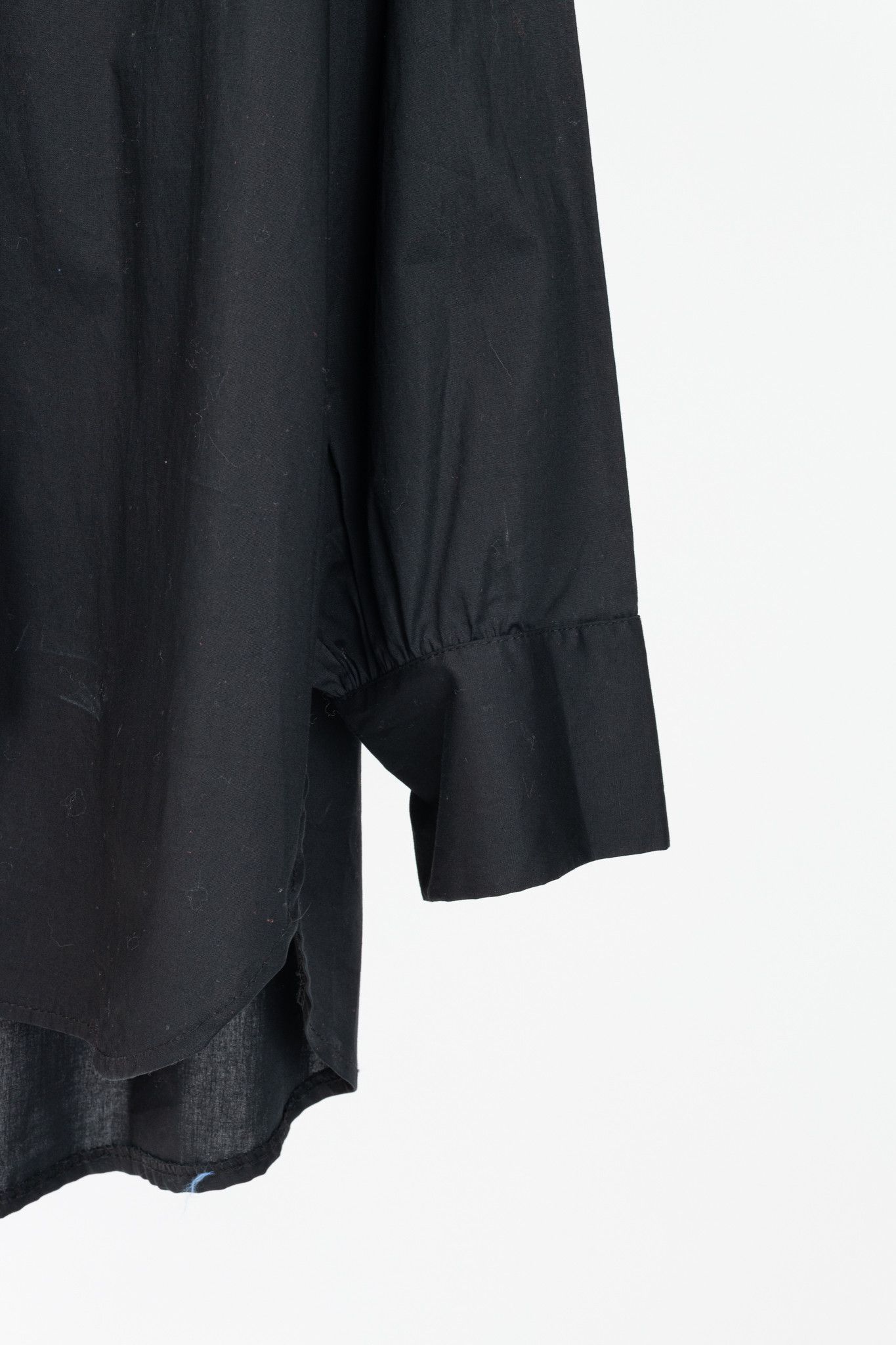 Other Zeta Otto Black Cotton Poplin Embellished-Tie Buttoned Shirt Size XL / US 12-14 / IT 48-50 - 7 Thumbnail