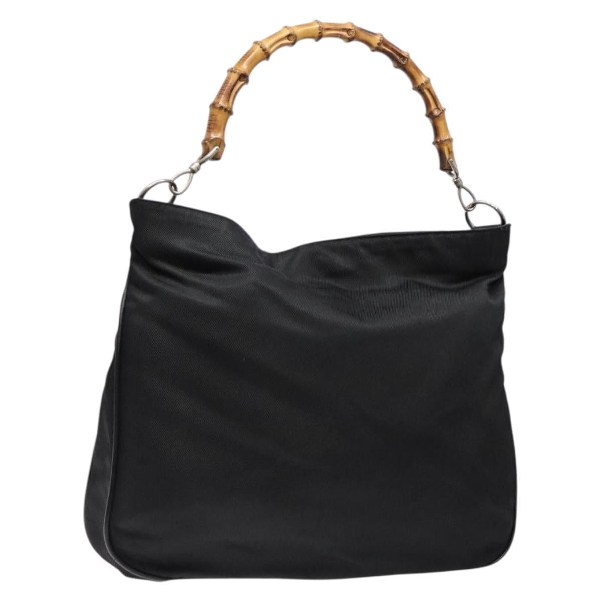 Gucci GUCCI Bamboo Shoulder Bag Nylon Black Silver 001 1553 001 Size ONE SIZE - 1 Thumbnail
