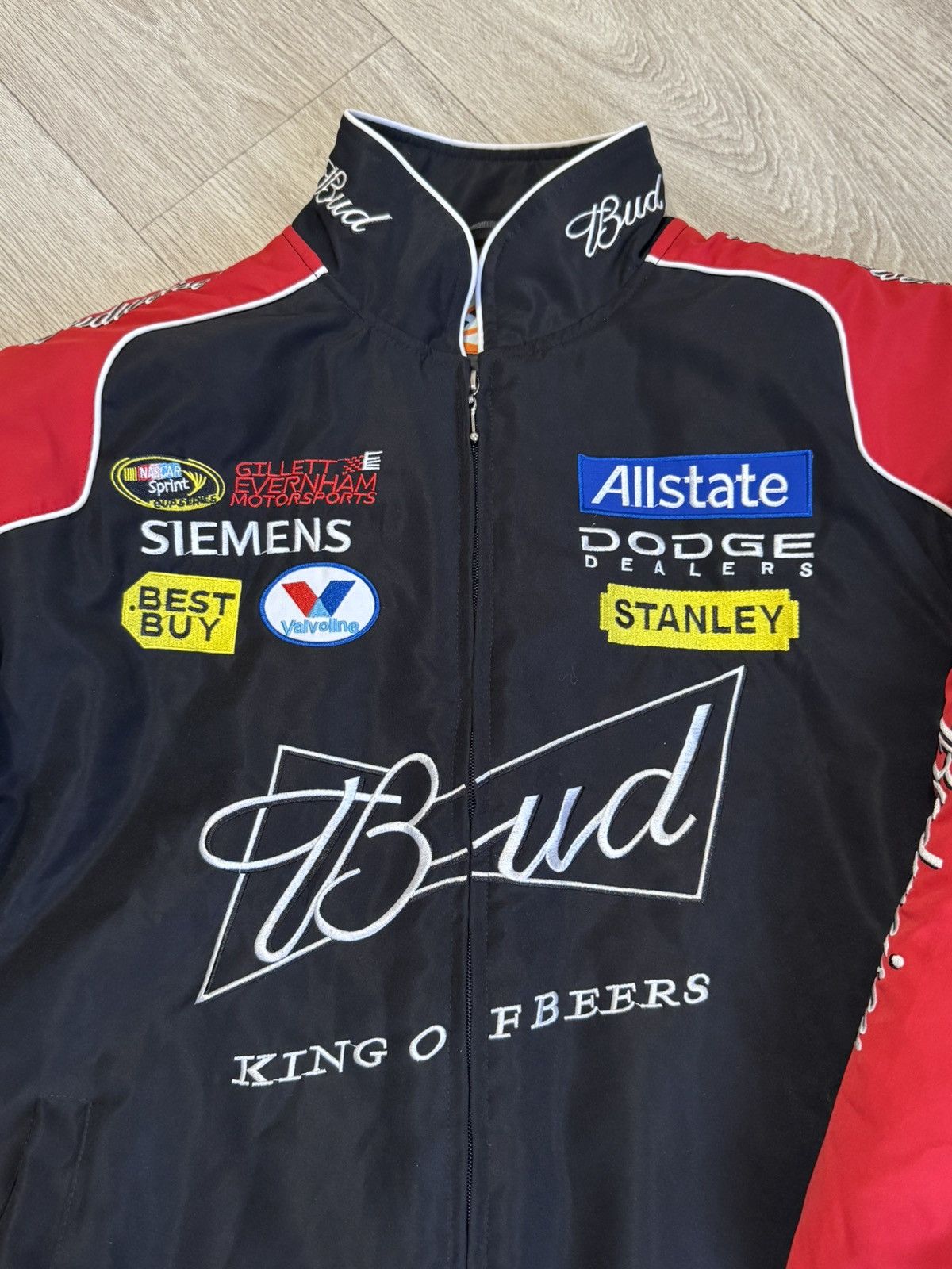 NASCAR 🔷Vintage Dodge Bud Nascar Racing Nylon Bomber Jacket🔷 Size US XL / EU 56 / 4 - 3 Thumbnail