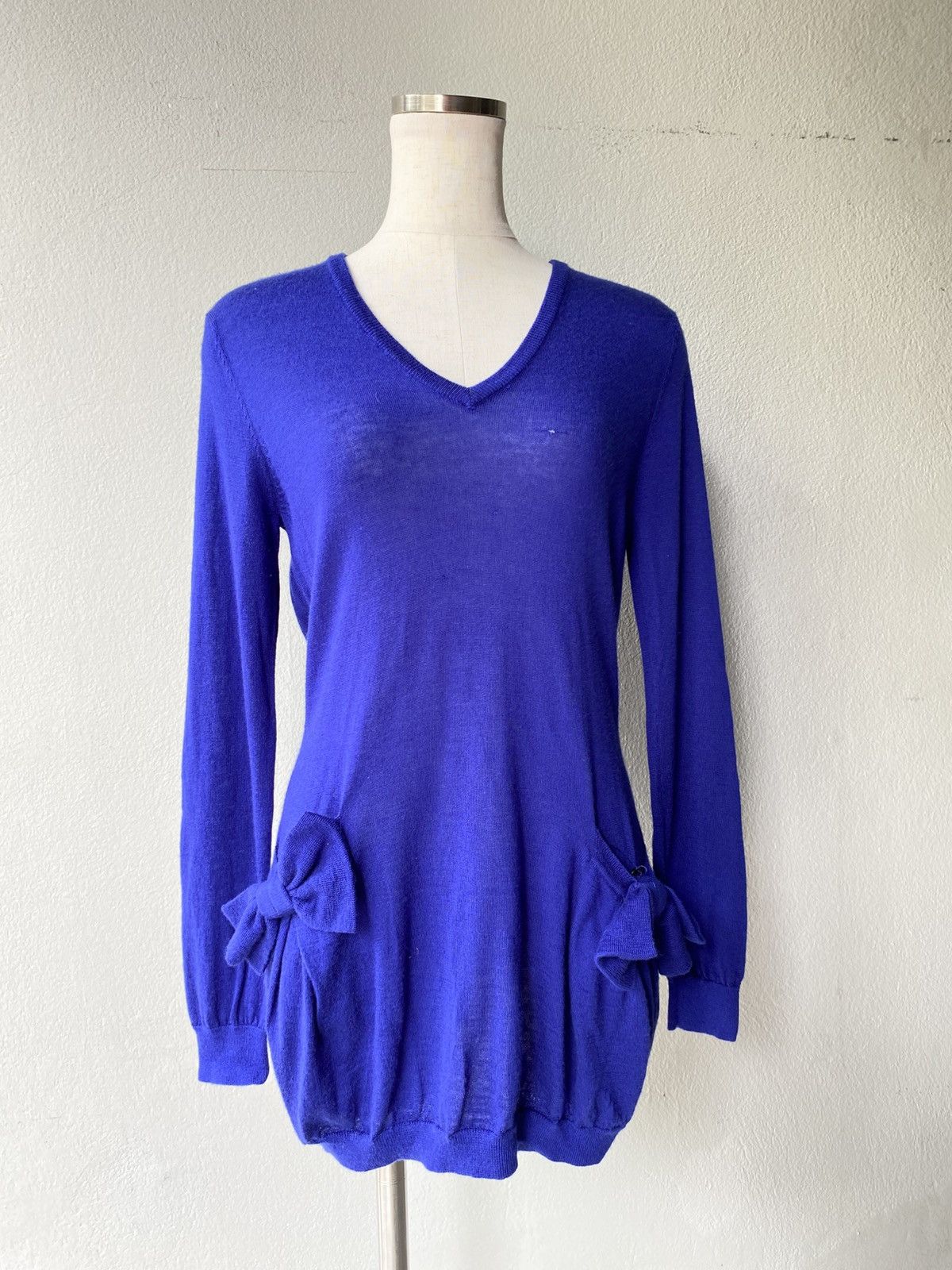 Moschino Moschino Blue Long-Sleeve Knitted dress Size S / US 4 / IT 40 - 19 Thumbnail