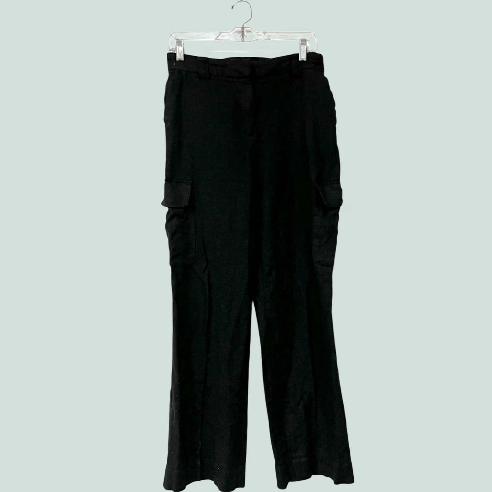 Vintage House of Harlow 1960 Pants Black Cargo Linen Blend Women's 6 Straight Leg Pants Women Black Cargo Linen Blend 6 Straight Leg Size 28" / US 6 / IT 42 - 1 Thumbnail