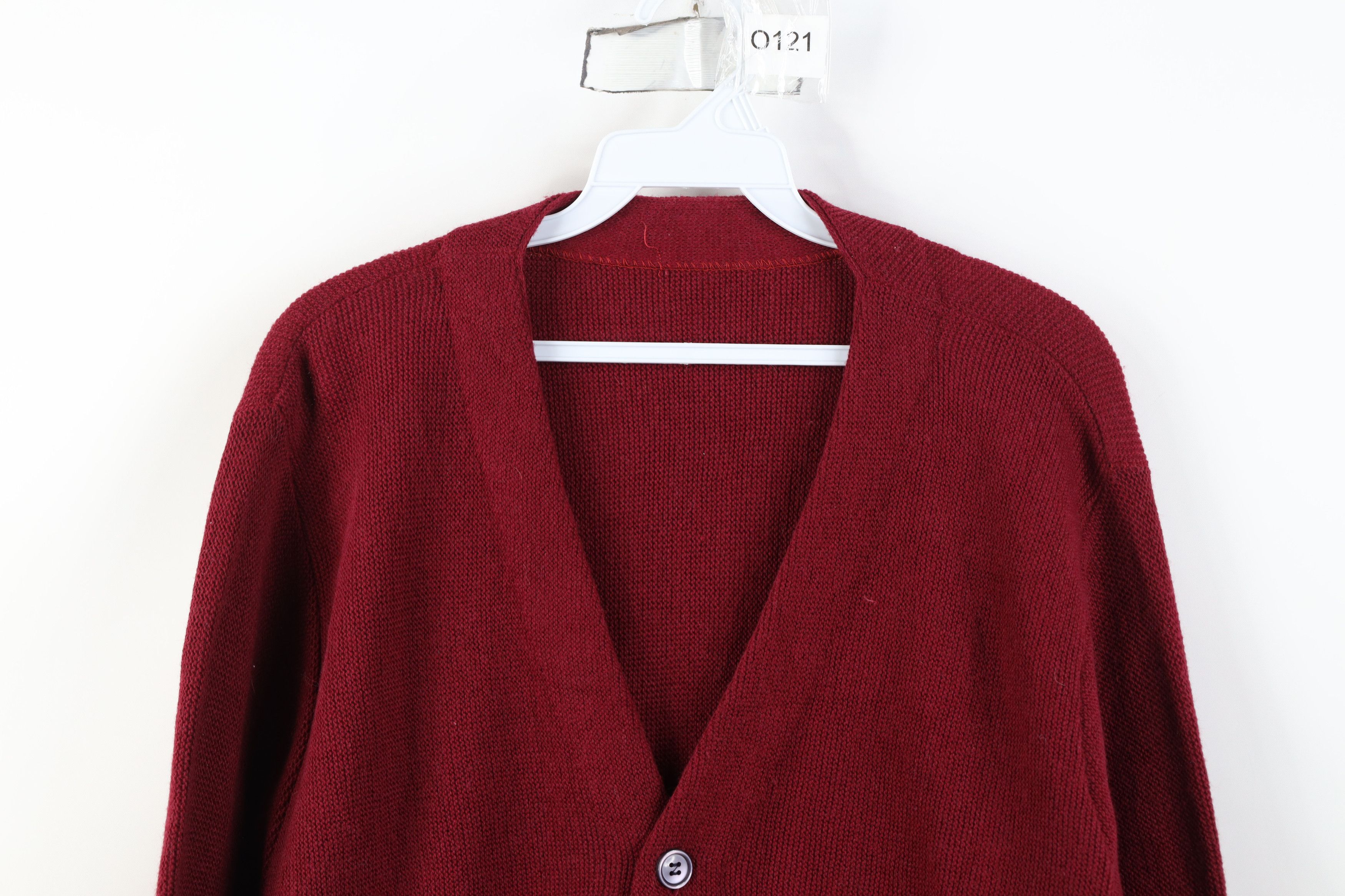 Vintage Vintage 60s 70s Streetwear Kurt Cobain Cardigan Sweater Red Size US S / EU 44-46 / 1 - 2 Thumbnail
