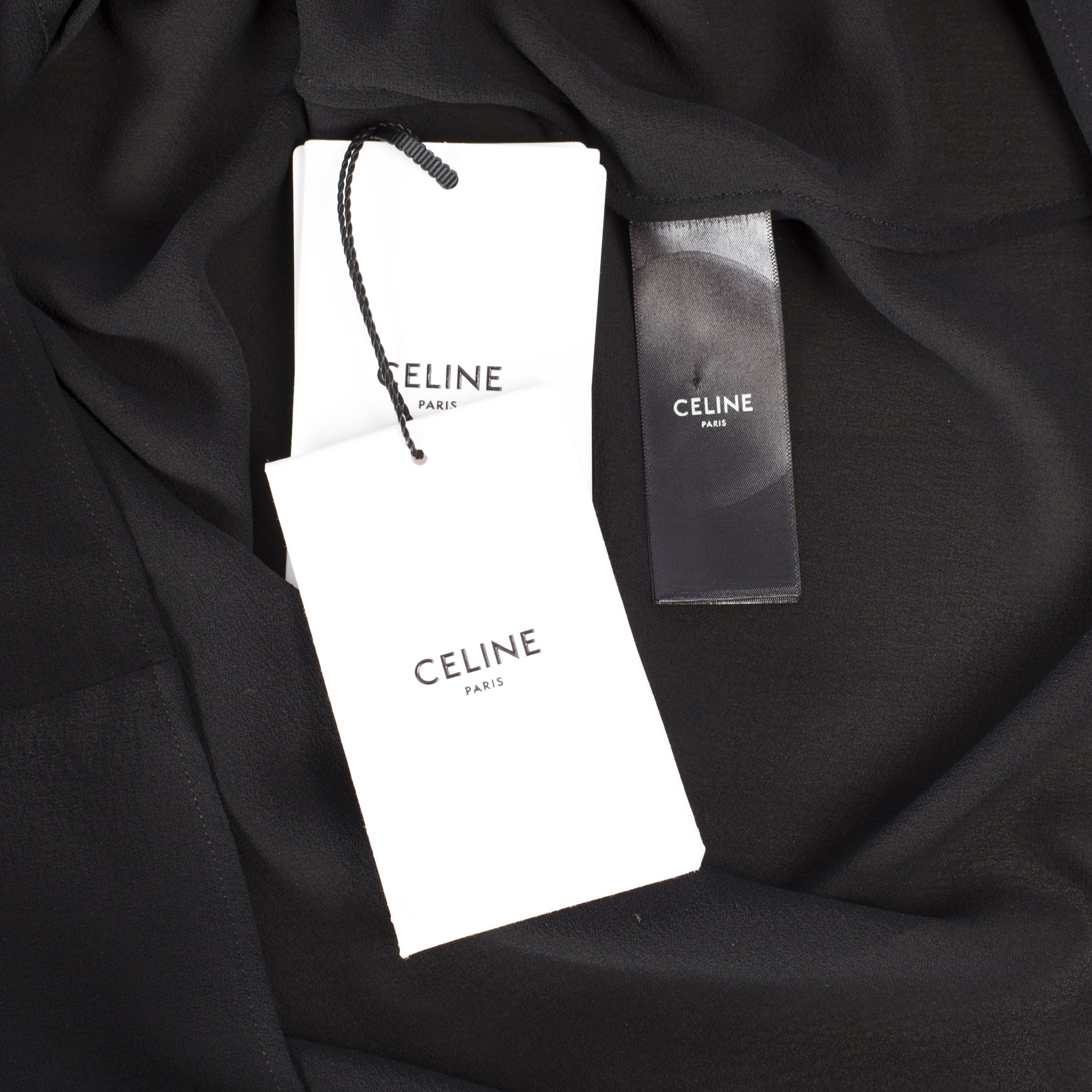 Celine Black Frilled Blouse In Silk Crêpe Size M / US 6-8 / IT 42-44 - 12 Thumbnail