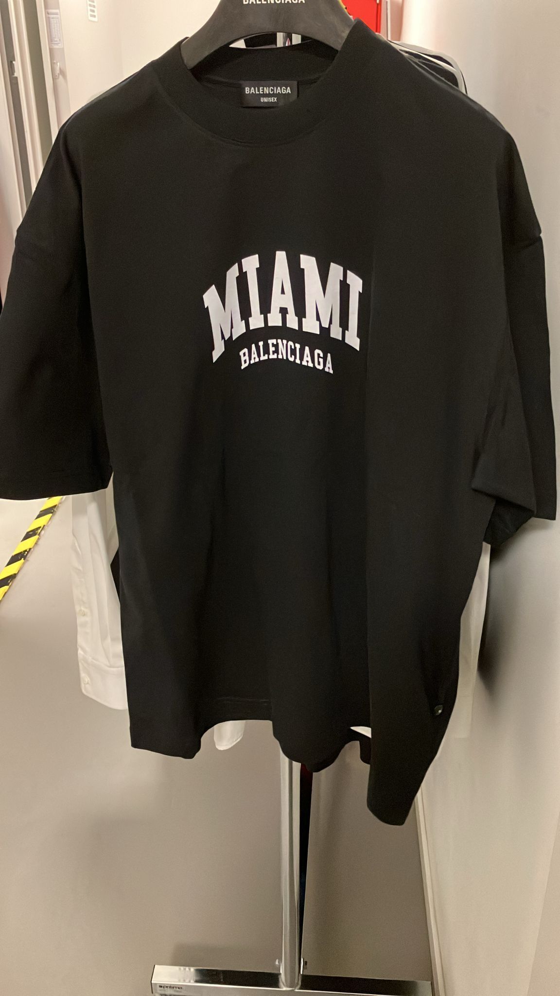 image of Balenciaga O1S1Rm0424 Regular Fit Miami T-Shirt In Black, Men's (Size Small)