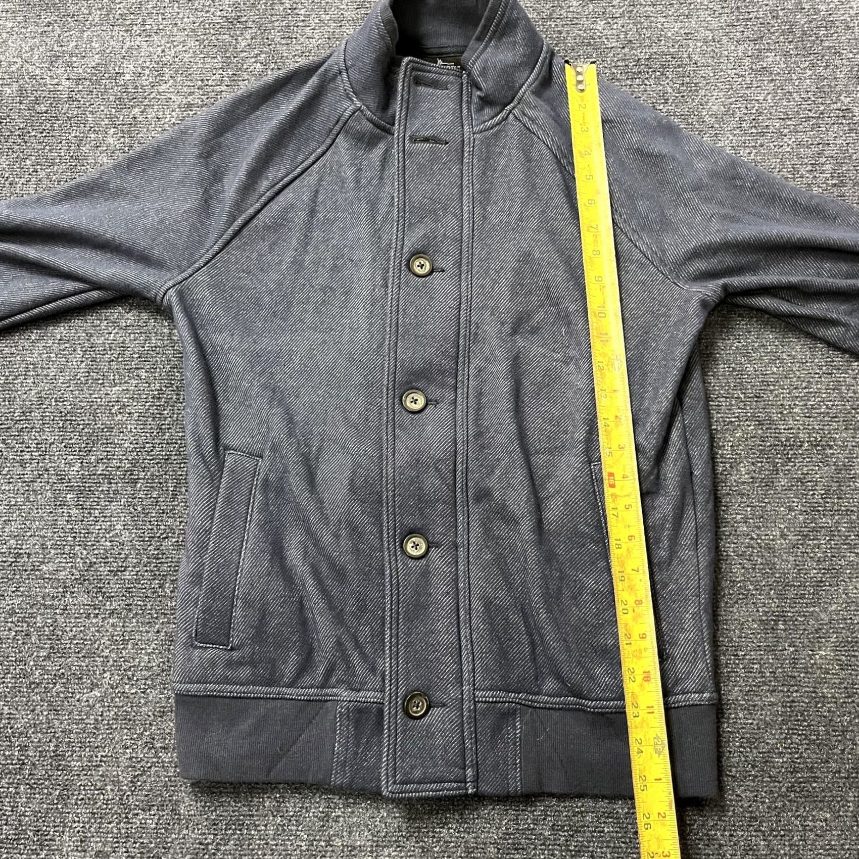 Marcs Marc Anthony Jacket Mens S Blue Herringbone Fleece Lined Bomber Full Zip Casual Size US S / EU 44-46 / 1 - 5 Thumbnail