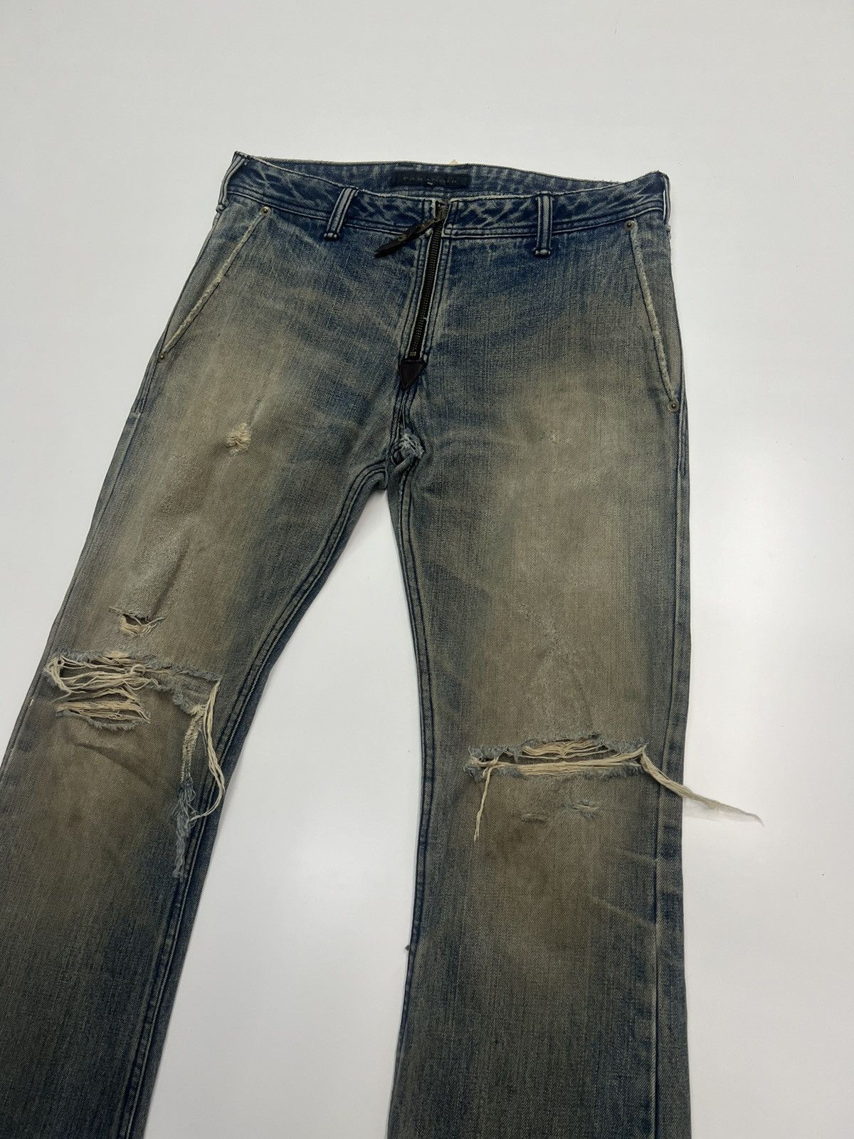 Japanese Brand Vintage Paranoid Distress Flare Denim Made In Japan Size 32" Size US 32 / EU 48 - 3 Thumbnail