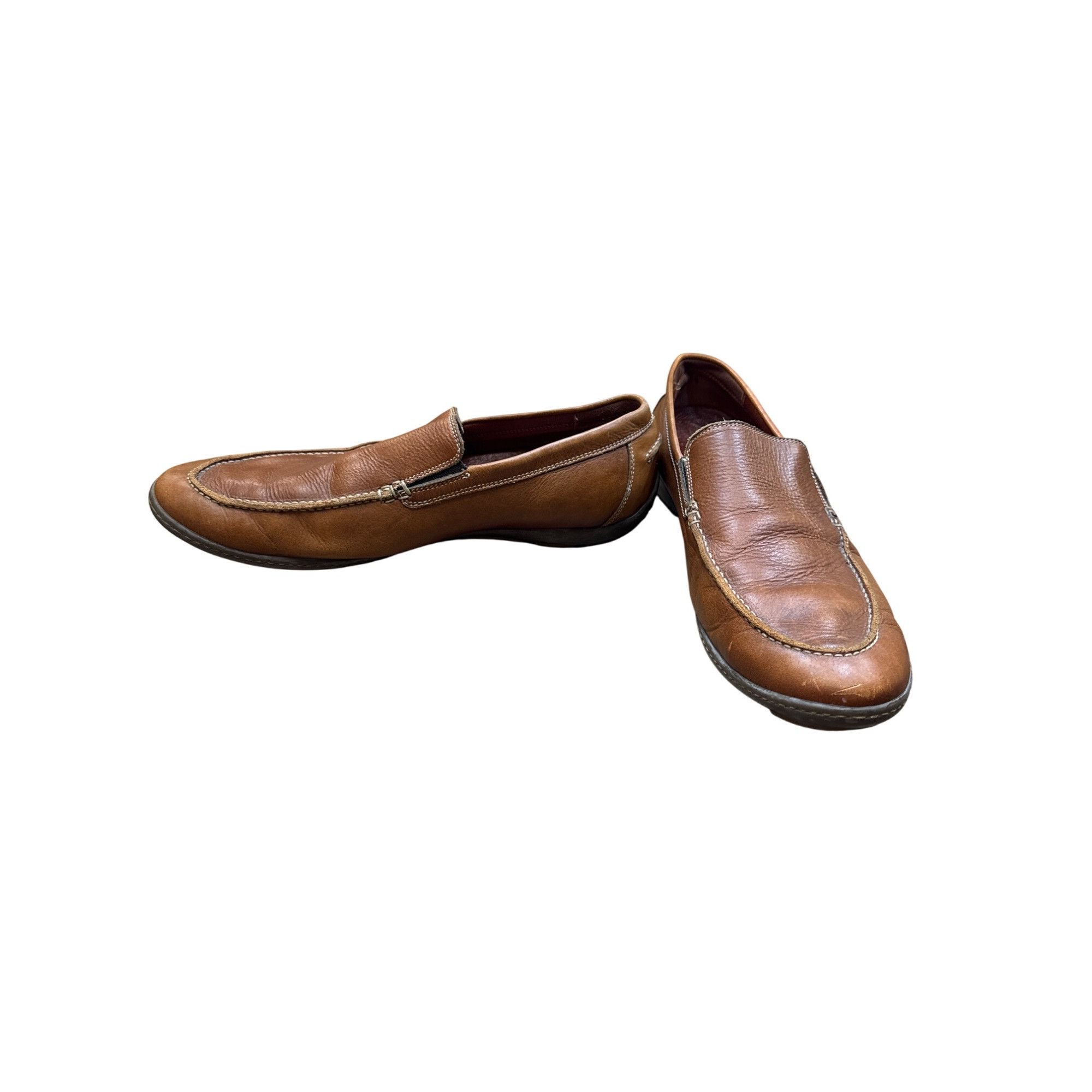 Donald Pliner Donald J. Pliner mens brown leather slip on loafer shoes 10M Size US 10 / EU 43 - 3 Thumbnail