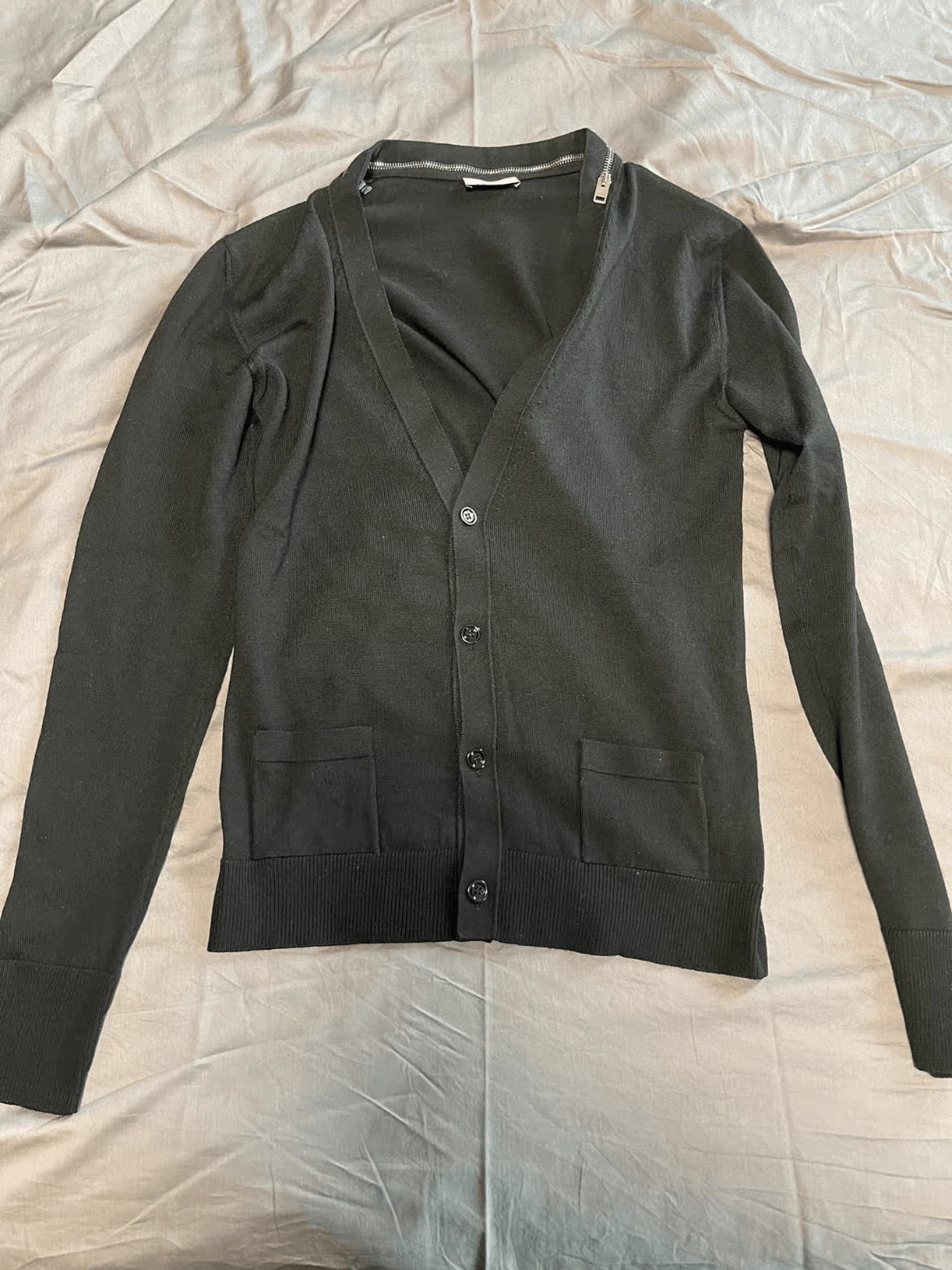Dior Homme 06aw Vネック カーディガン ブラック Dior × Hedi Slimane Dior Homme AW06 Runway Satin Cardigan | Grailed