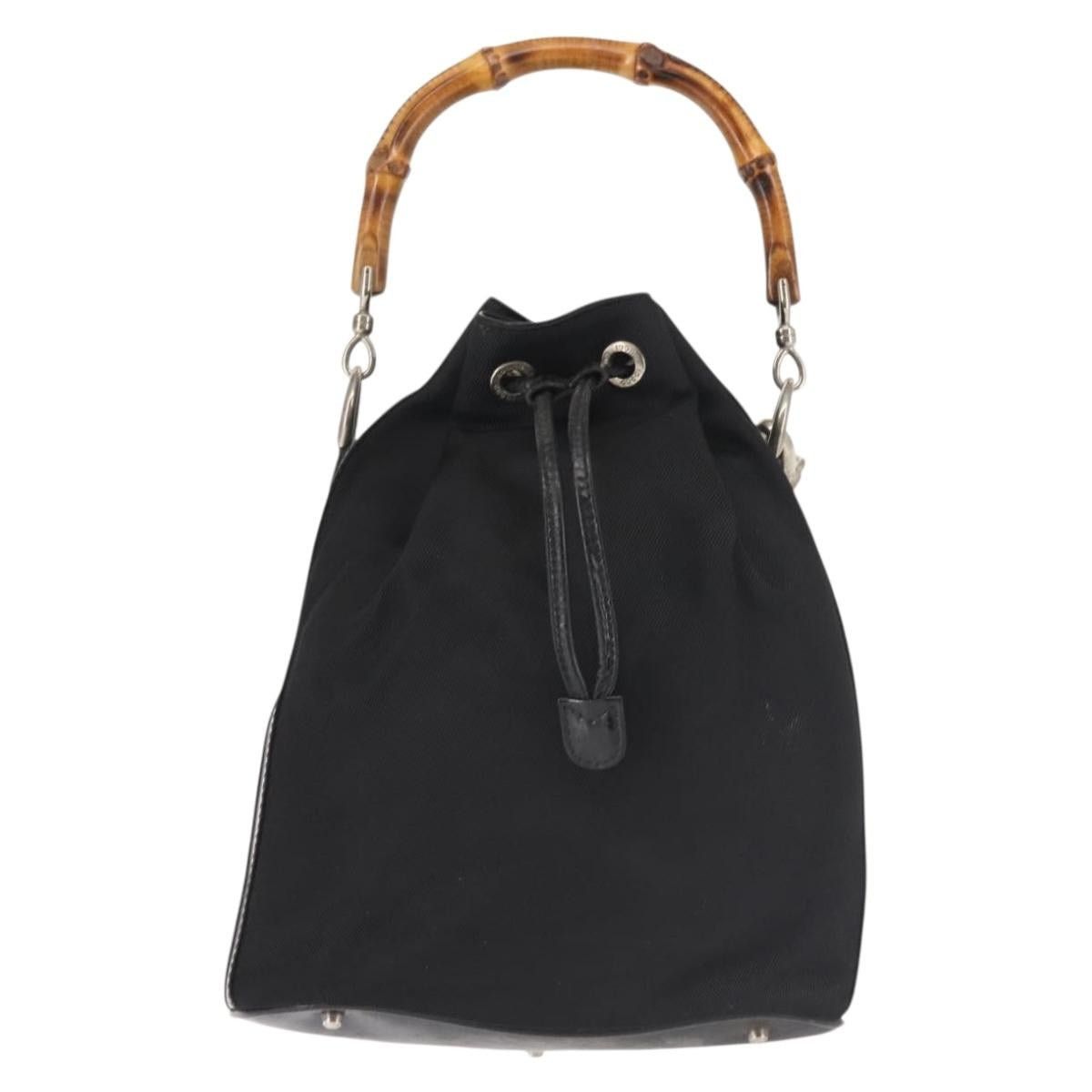 Gucci GUCCI Bamboo Hand Bag Nylon Black Silver Size ONE SIZE - 2 Thumbnail