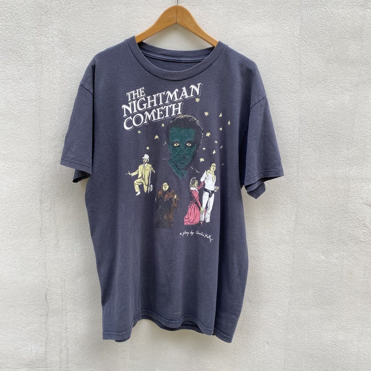 Designer THE NIGHTMAN COMETH Dark Gray Logo Print Short Sleeve Tee Size US L / EU 52-54 / 3 - 1 Thumbnail