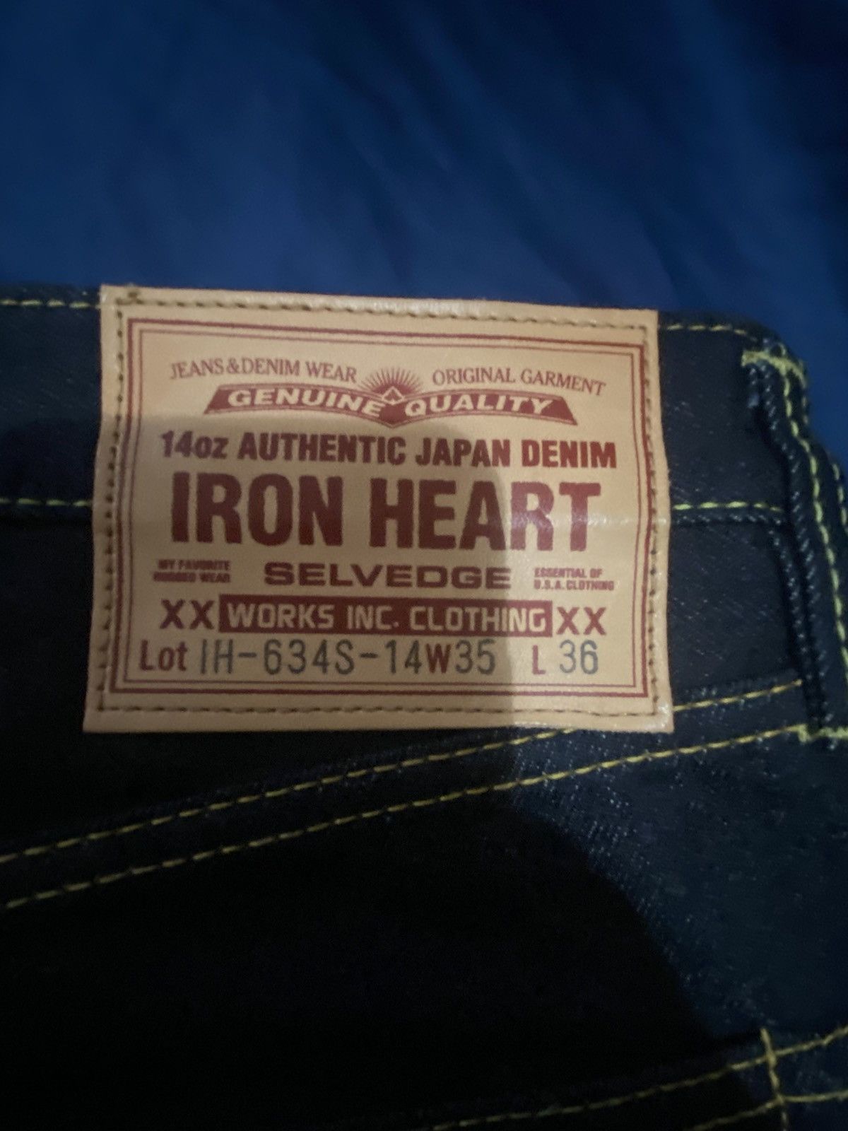 Iron Heart Iron Heart Denim 14oz Straight Leg Size US 35 - 3 Thumbnail