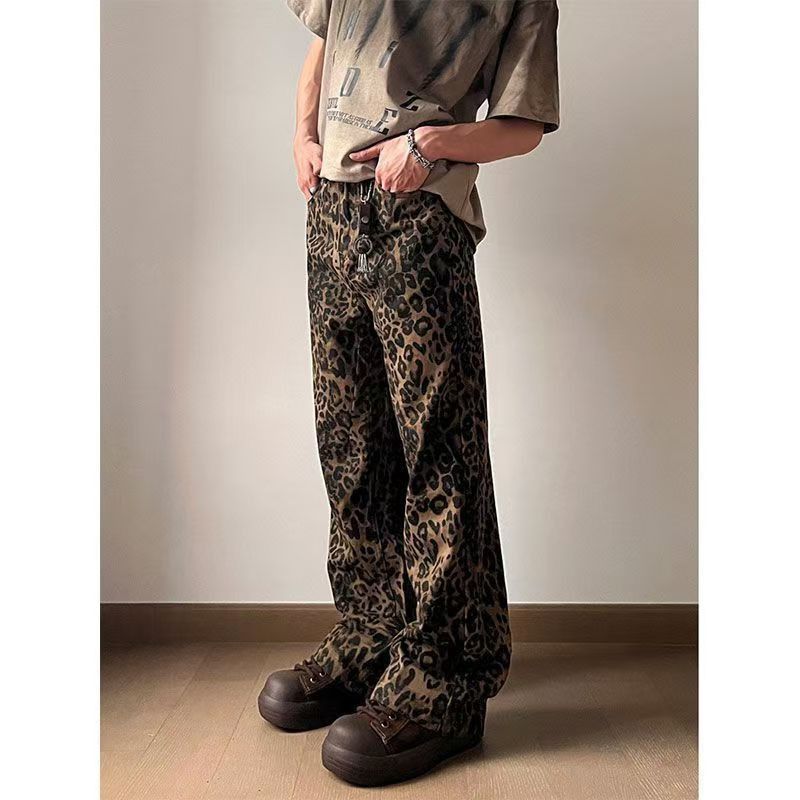 Japanese Brand × Jean High Street Vintage Leopard Print Straight Leg Jeans Size US 34 / EU 50 - 1 Thumbnail