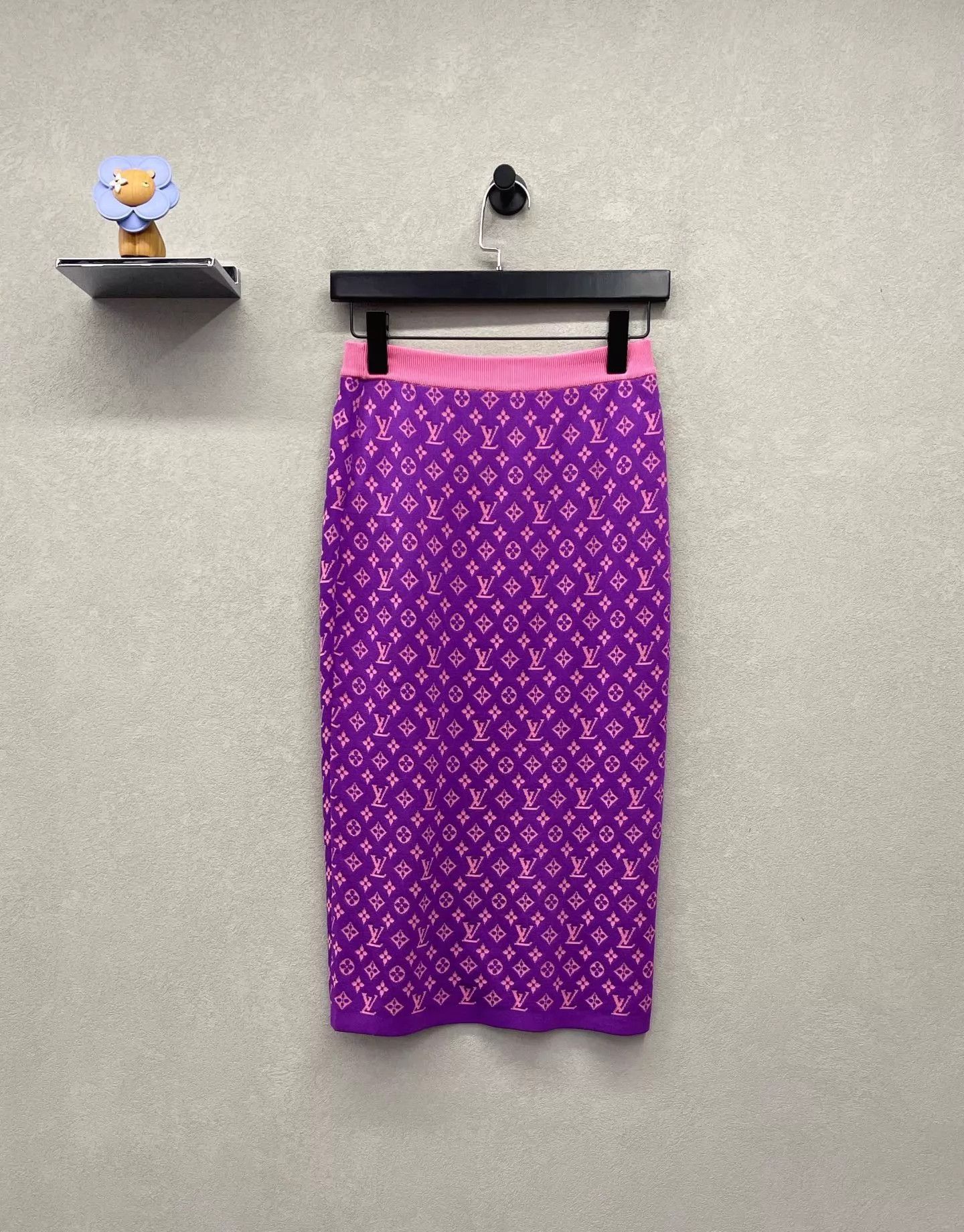 Louis Vuitton LV Women's Purple Jacquard Straight Skirt S Size 26" / US 2 / IT 38 - 2 Thumbnail