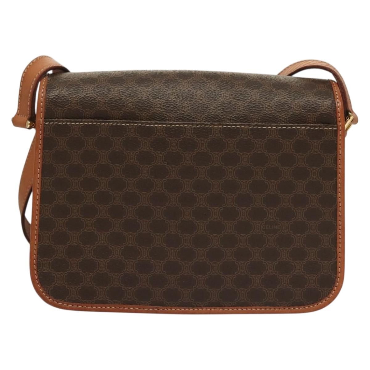 Celine CELINE Macadam Canvas Shoulder Bag Pvc Leather Brown Gold Size ONE SIZE - 3 Thumbnail