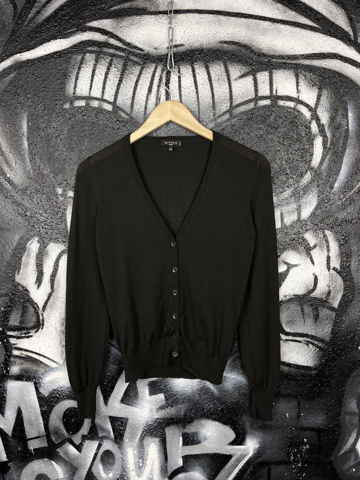 Etro × Vintage Vintage Etro Dark Brown Cardigan Woman’s Size S Size S / US 4 / IT 40 - 2 Thumbnail