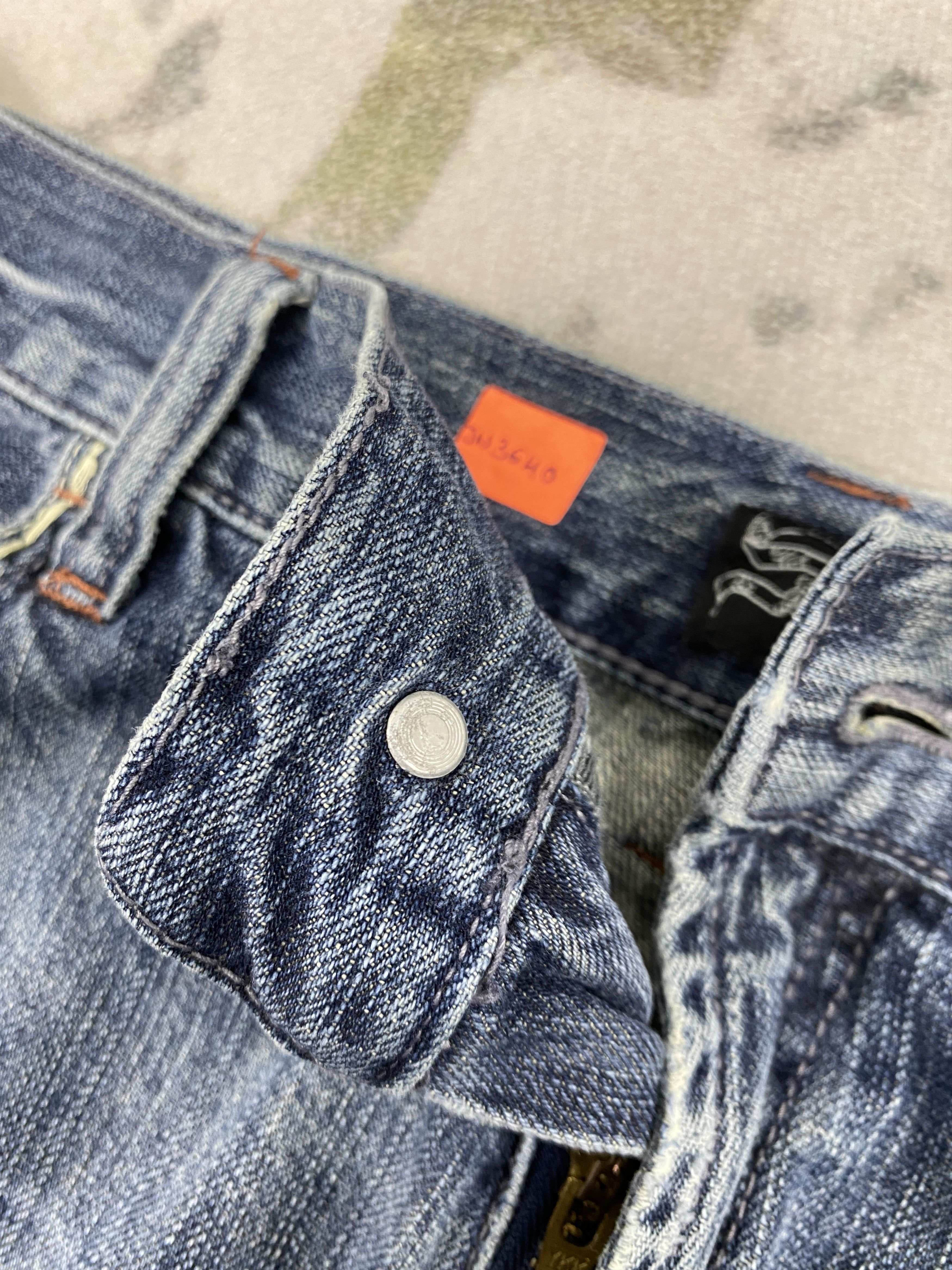 If Six Was Nine Distressed Blue Vintage Oririn 37x31.5 Denim- JN3640 Size US 37 - 7 Thumbnail