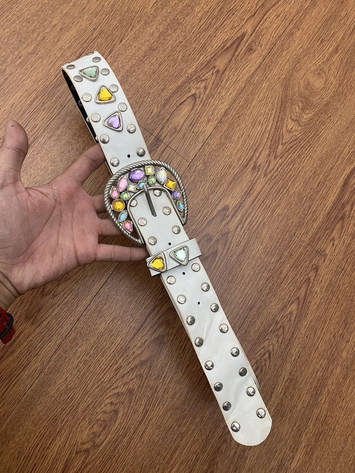 If Six Was Nine Crystal studded multicolor white belt Size ONE SIZE - 3 Thumbnail