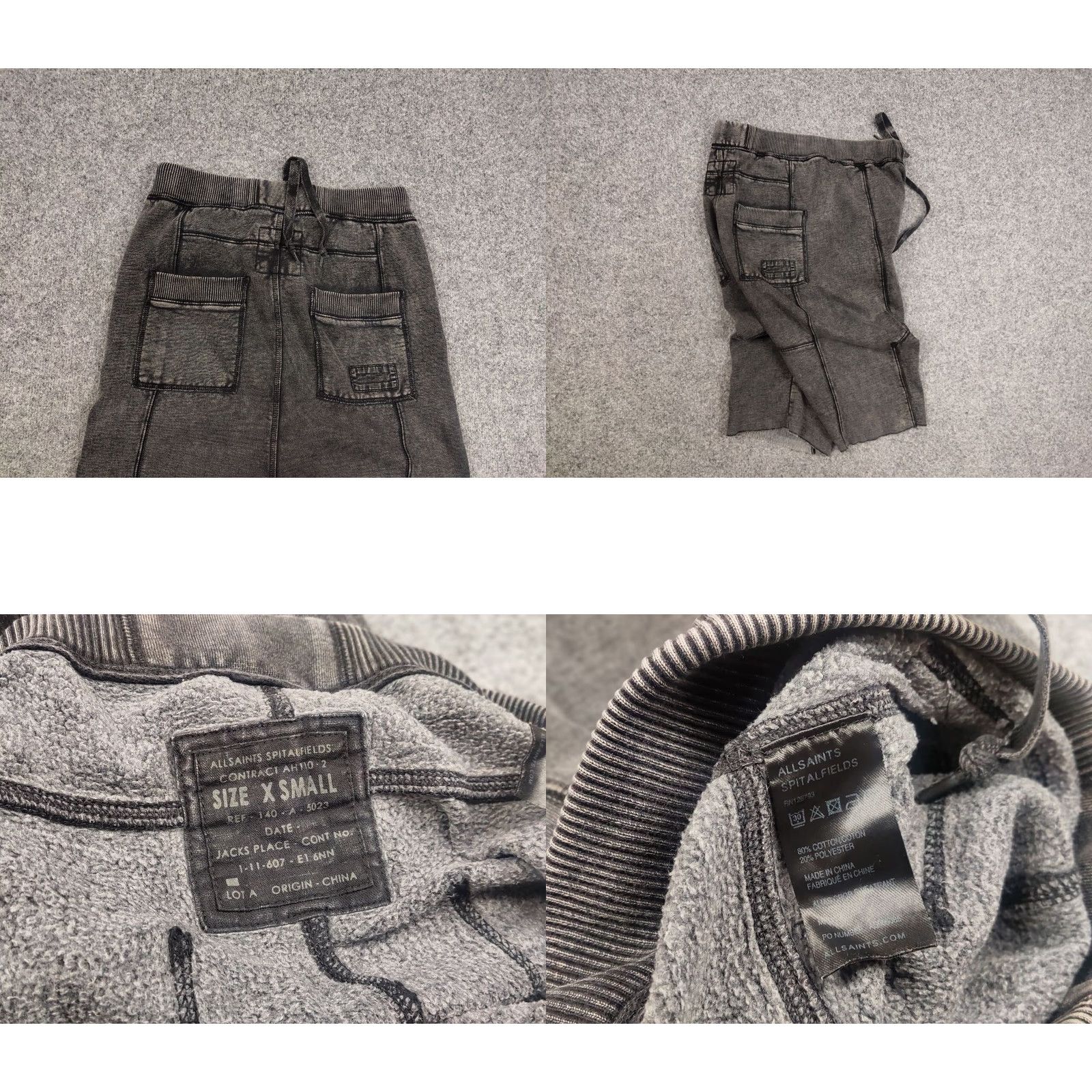 Allsaints VINTAGE AllSaints Spitalfields Shorts Harem Garment Dyed Dark Gray Cotton 30 Mens Regular Living 90s American Style Size US 30 / EU 46 - 8 Thumbnail