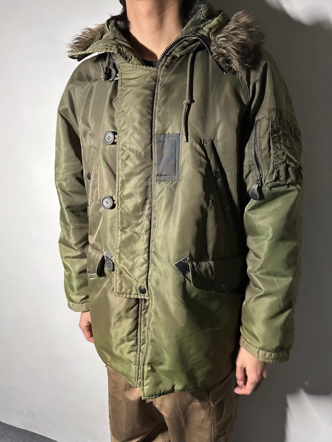 Japanese Brand Vintage Avirex Officer Unifrom N-3B Flight Jacket Green Size US XL / EU 56 / 4 - 7 Thumbnail