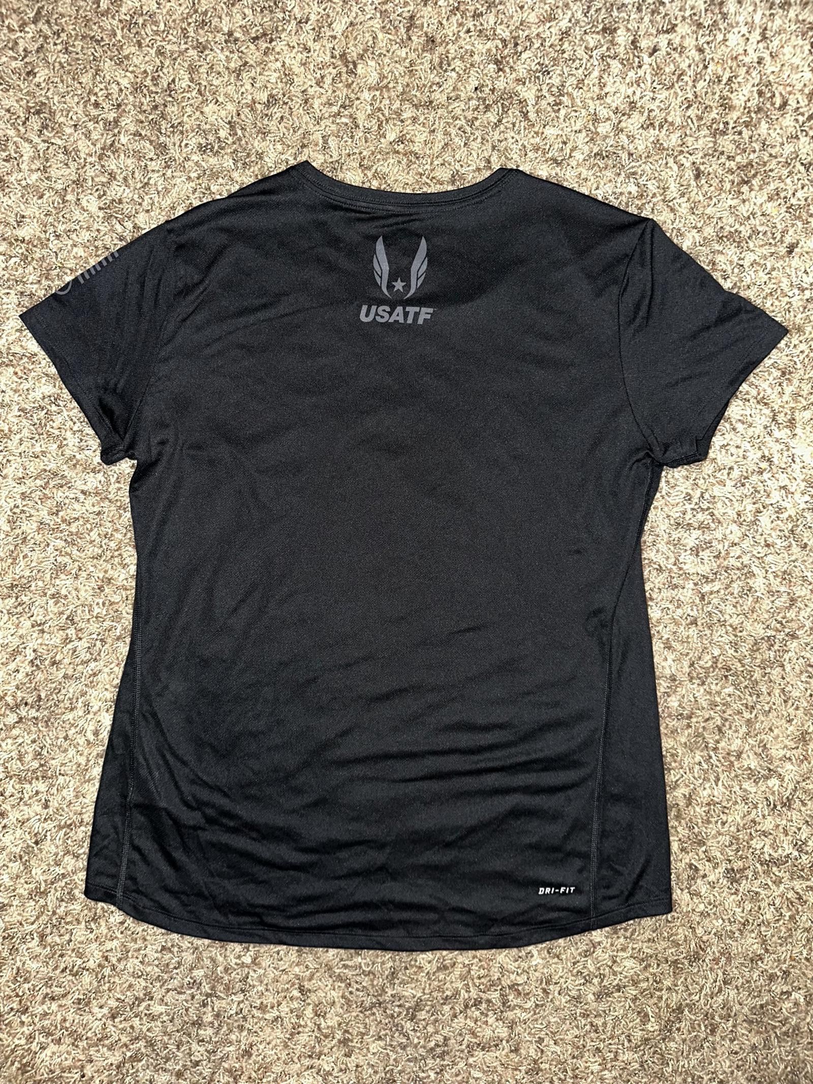 Nike Nike Women’s USATF Team USA Track & Field Running Miler Black T-Shirt Size L / US 10 / IT 46 - 5 Thumbnail