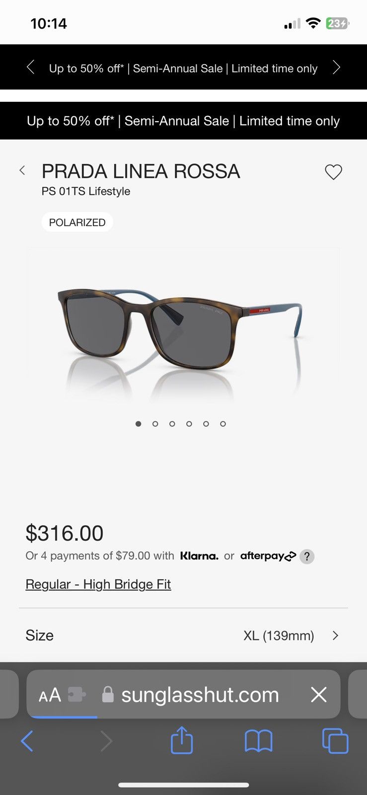 image of Prada Linea Rossa Sun Glasses in Blue, Men's