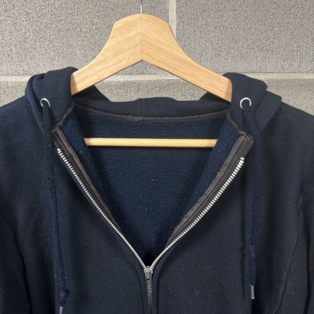 Vintage 80s Faded Navy Blue Green Zip Up Hoodie ERD Grunge Thrashed Size US S / EU 44-46 / 1 - 3 Thumbnail