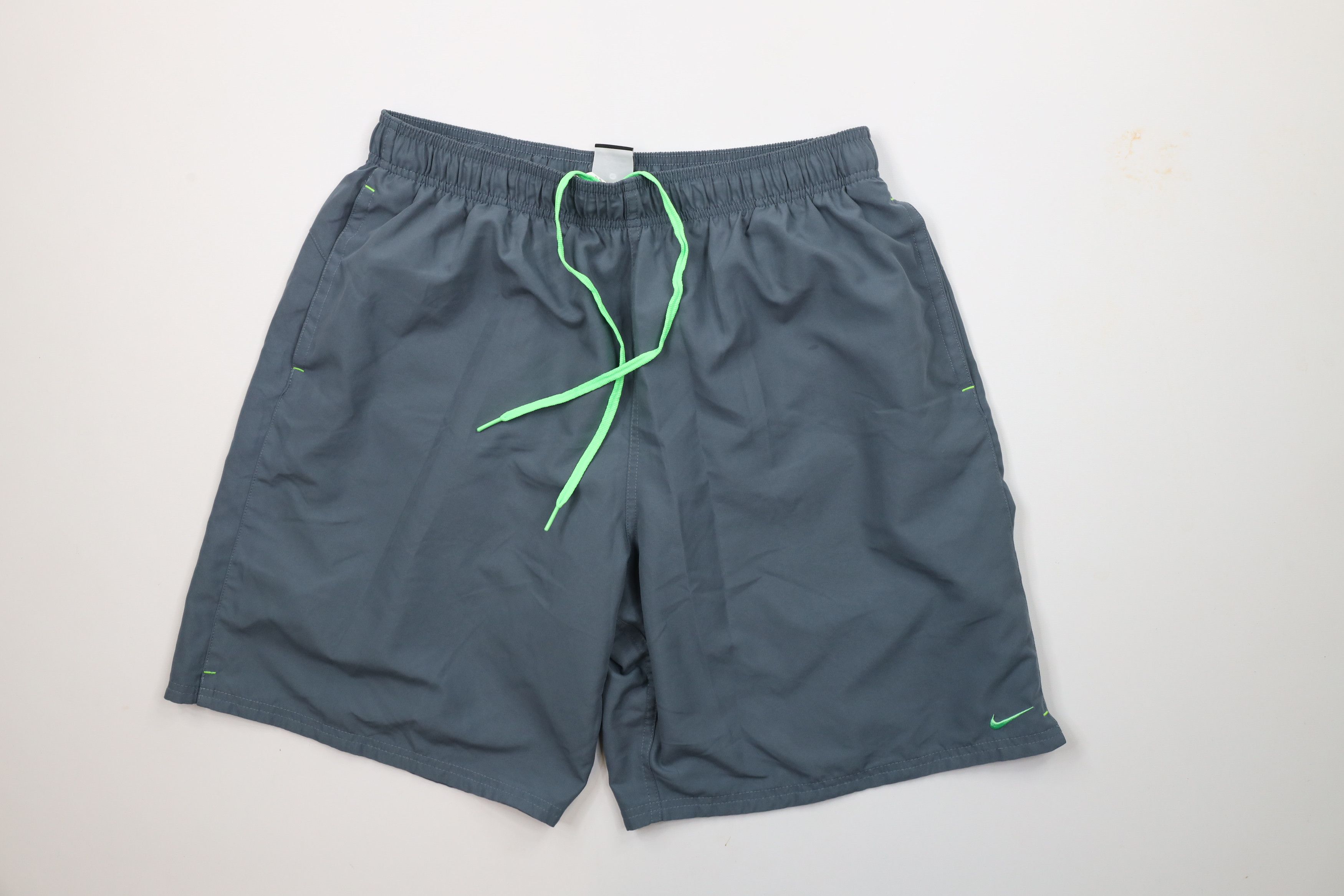 Nike × Vintage Vintage Nike Scott Mini Swoosh Lined Shorts Swim Trunks Gray Size US 36 / EU 52 - 1 Thumbnail