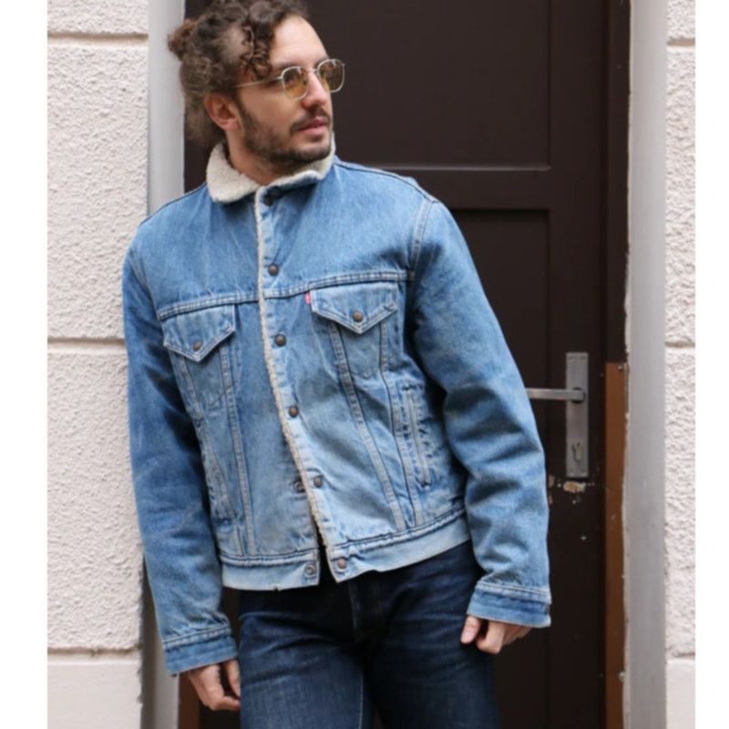 Levi's Vintage 90s Levi's Sherpa Lined Blue Denim Jacket Men's 34R Size US M / EU 48-50 / 2 - 1 Thumbnail