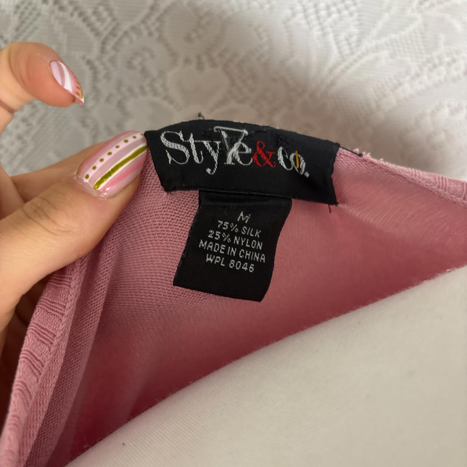 Style & Co vintage silk ballerina core wrap top coquette vibes Size M / US 6-8 / IT 42-44 - 4 Thumbnail