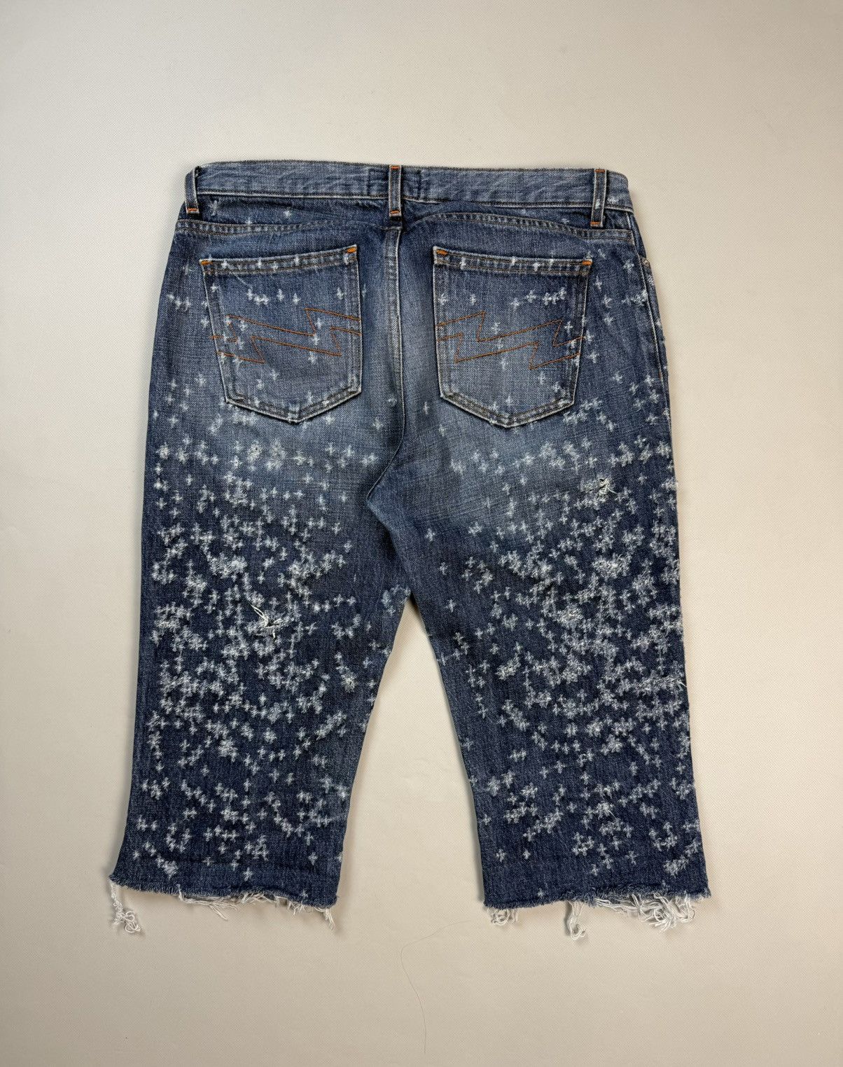 W&LT Walter Van Beirendonck Distressed Cut Off Denim Shorts Jeans Size US 31 - 14 Thumbnail