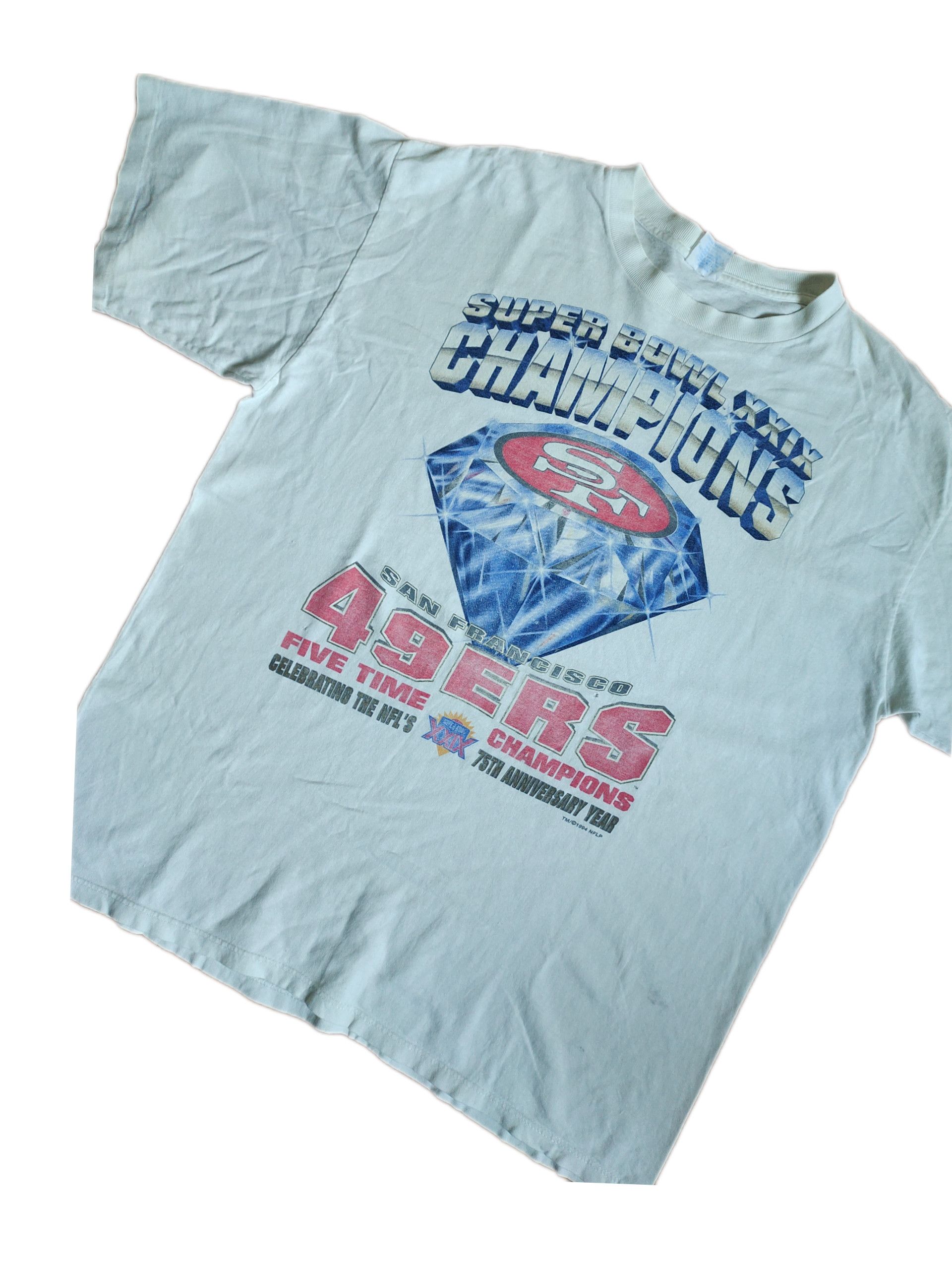 Vintage Vintage San Francisco 49ers 5 time Champion 90's T-shirt Size US XL / EU 56 / 4 - 2 Thumbnail