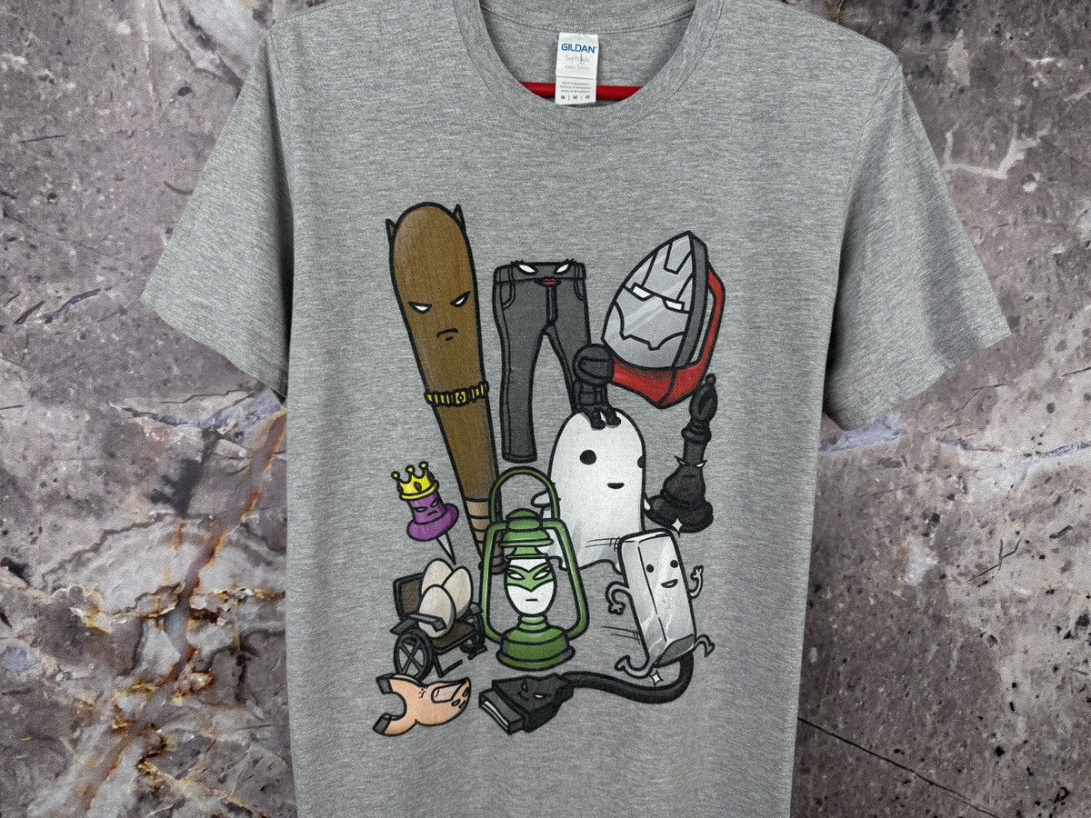 Gildan Gildan Grey Graphic T Shirt Mens Cartoon Print Casual Size US M / EU 48-50 / 2 - 3 Thumbnail