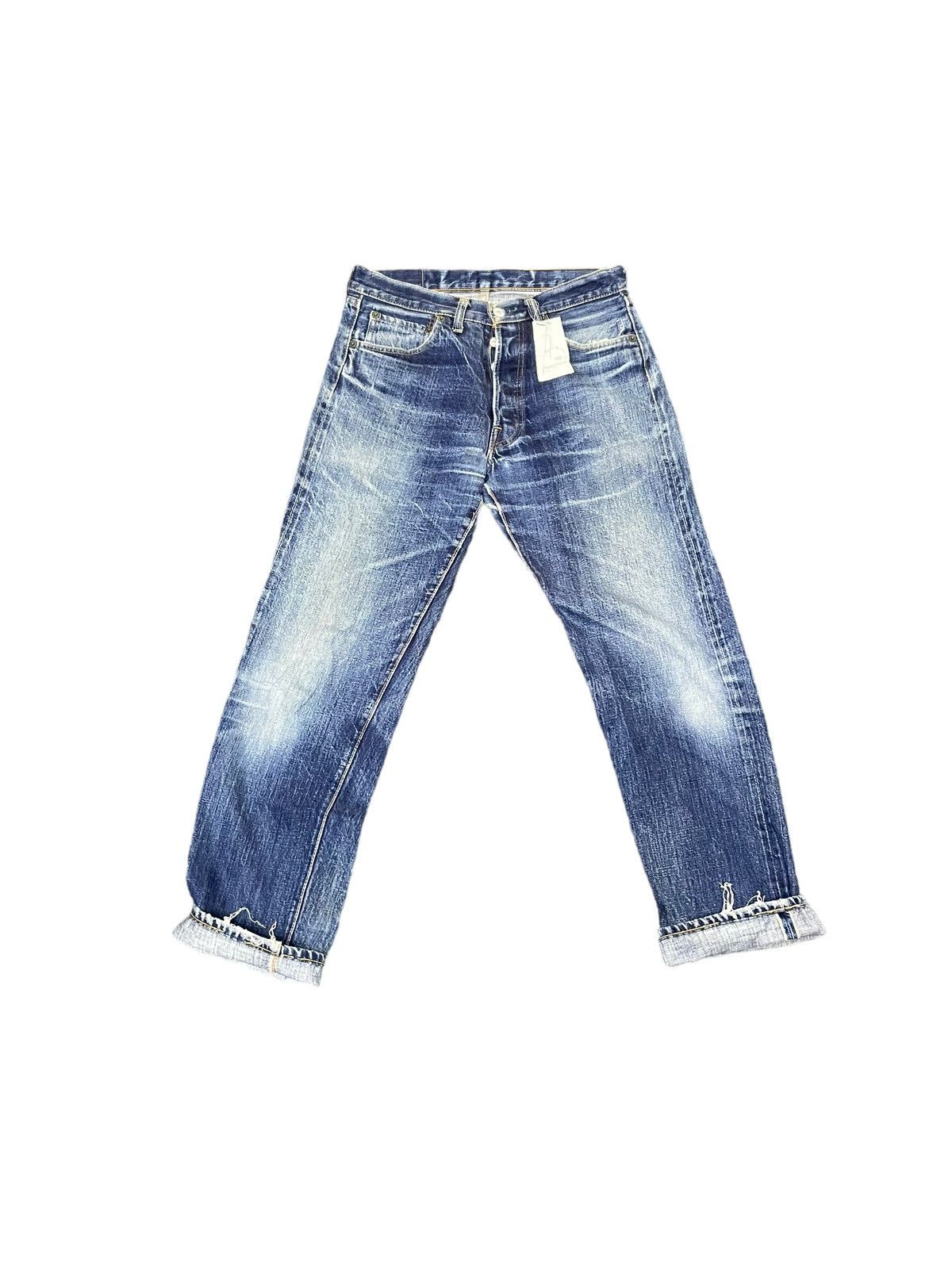 Denime × Vintage Vintage Denime x Shiprs Selvedge Distresed Denim Size US 31 - 1 Thumbnail