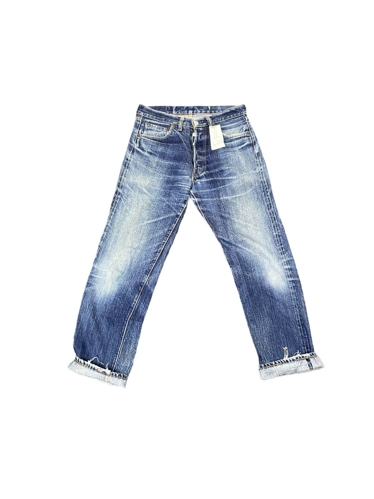 Image of Denime X Shiprs Selvedge Distresed Denim in Blue, Men's (Size 31)