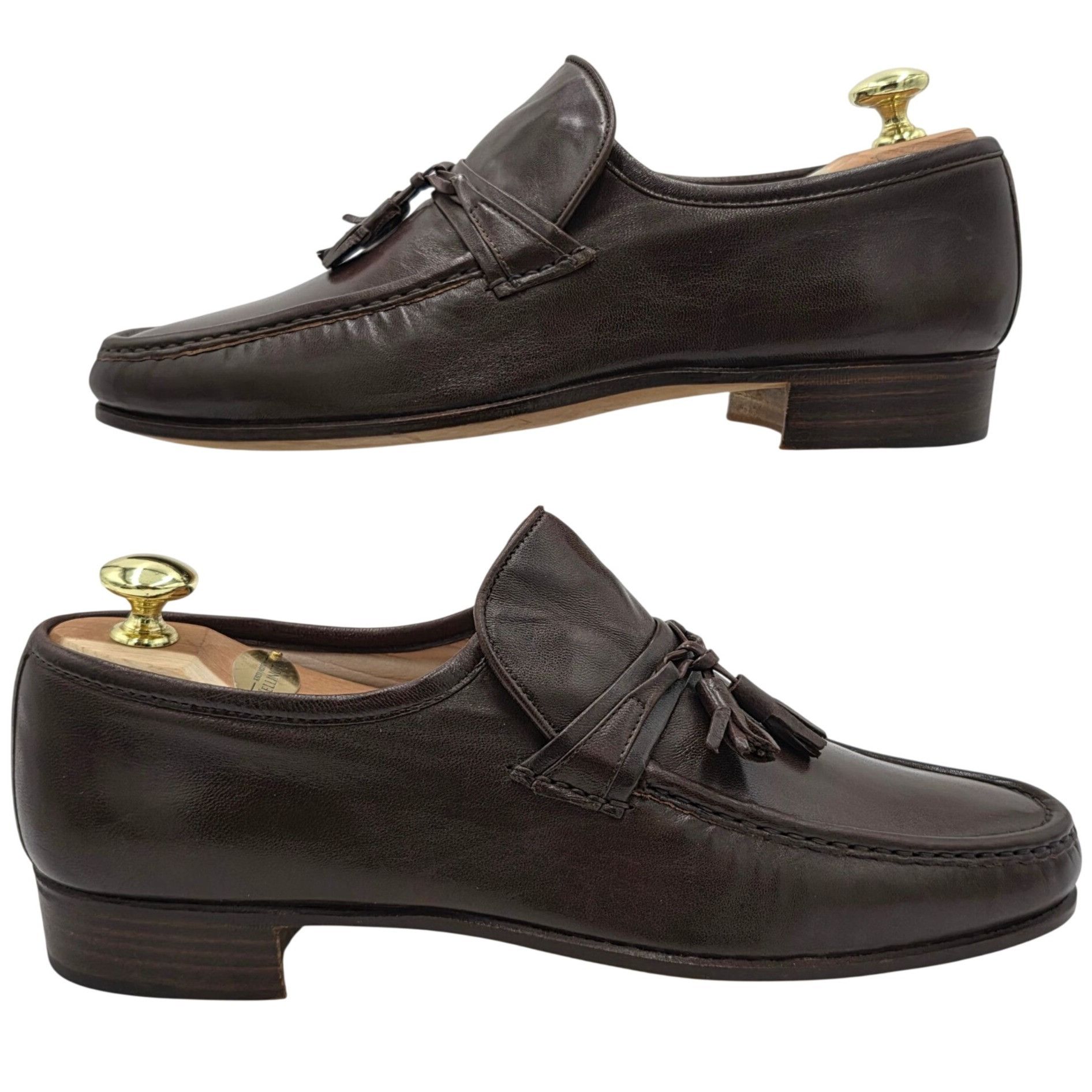 Bally NEW Vintage Bally Ziggi Brown Leather Tassel Loafers Mens 9M Size US 9 / EU 42 - 6 Thumbnail