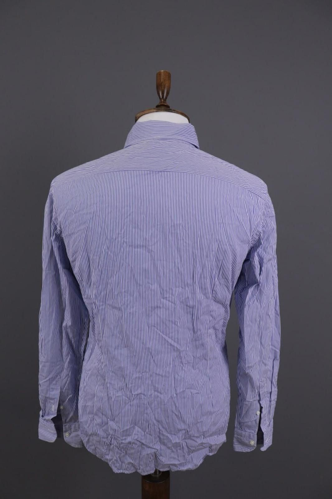 Boglioli Boglioli Milano Blue Striped Button Shirt Size 41 16 Size US M / EU 48-50 / 2 - 6 Thumbnail