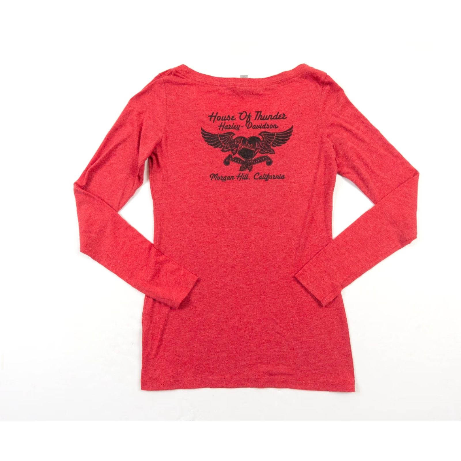Harley Davidson Harley-Davidson Shirt Womens Small Red Long Sleeve Motorcycle Tee Casual Size S / US 4 / IT 40 - 4 Thumbnail