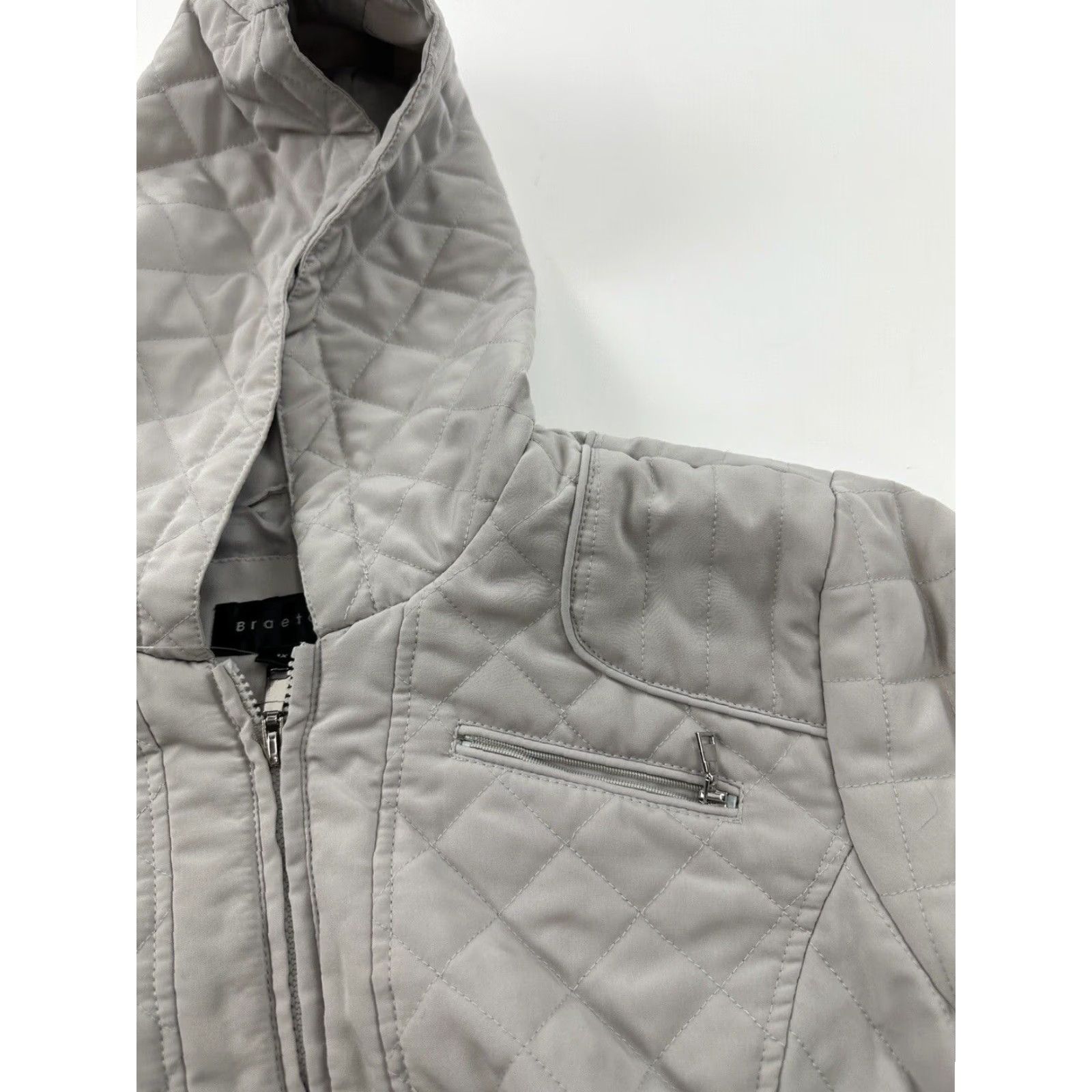 Vintage VINTAGE Braetan Jacket Womens Plus Size 1X Gray Quilted Hooded Full Zip Pockets Basic Jacket Mens Women? Size XL / US 12-14 / IT 48-50 - 5 Thumbnail