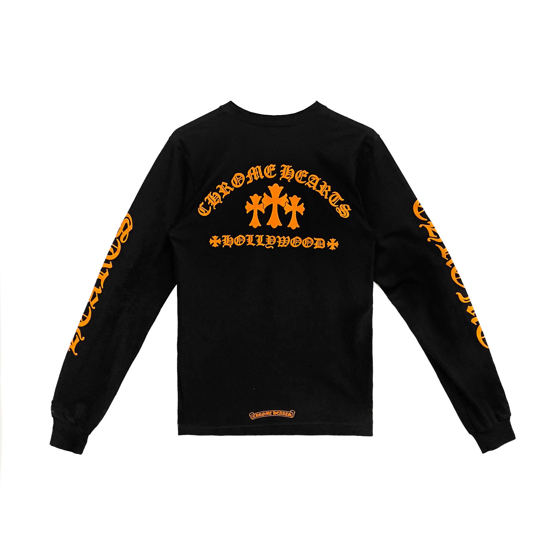 【CHROME HEARTS】Made In Hollywood Plusクロス ロング Tシャツ Chrome Hearts Hollywood Plus L/S T-Shirt Black/Yellow