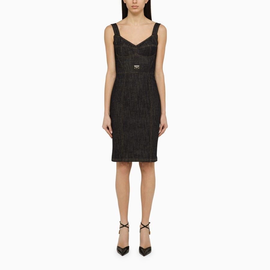 image of Dolce Gabbana O1D2Blof0224 Denim Dress In Multicolor, Women's (Size Medium)