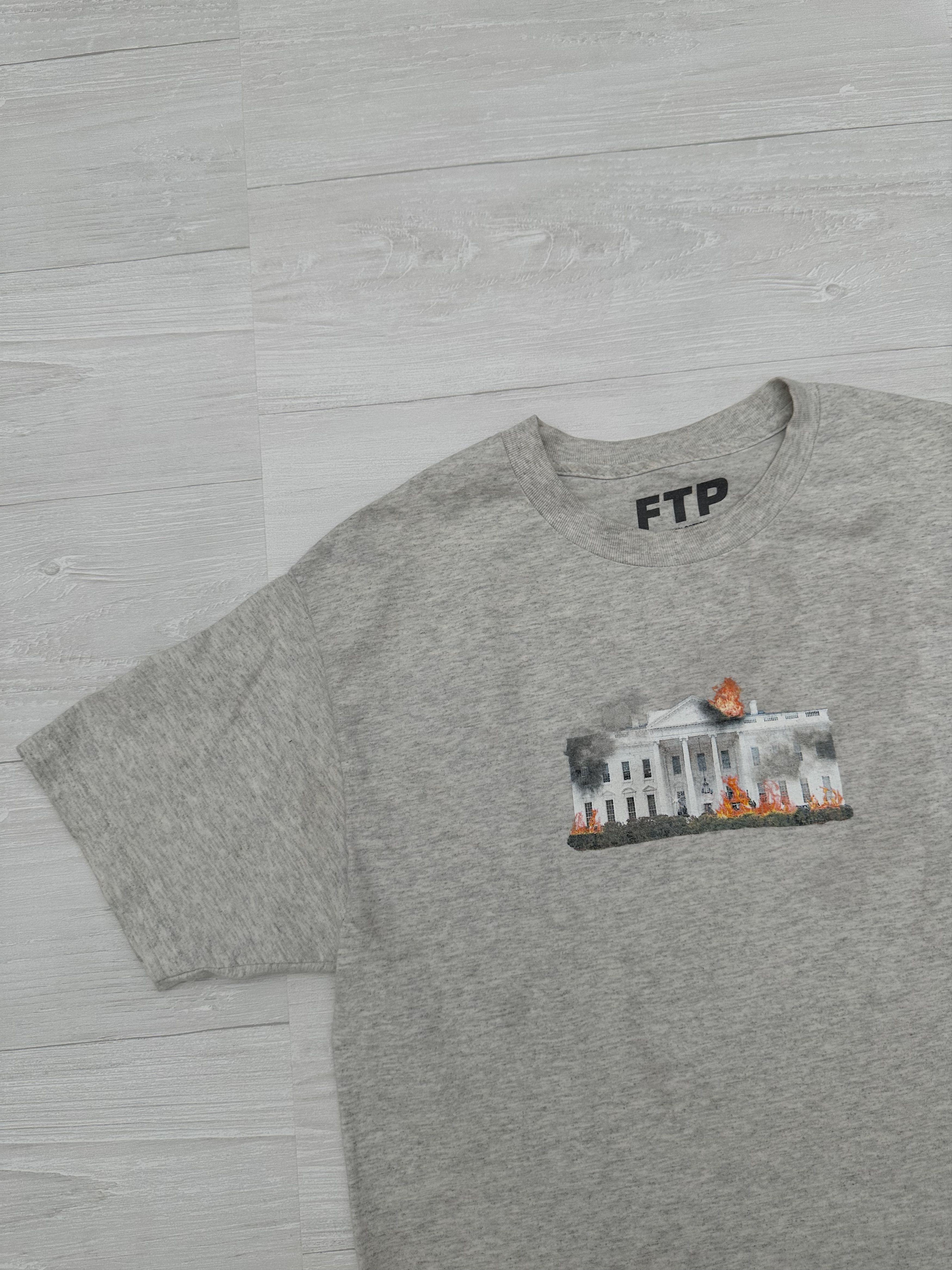 Fuck The Population Fuck The Population Grey Burning White House Tee Large Size US L / EU 52-54 / 3 - 5 Thumbnail